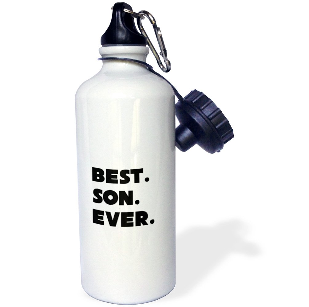 3dRose Best Son Ever Sports Water Bottle - 21 oz Insulated Stainless Steel Water Bottle with Leak-Proof Lid for Gym, Hiking & School - Multicolored