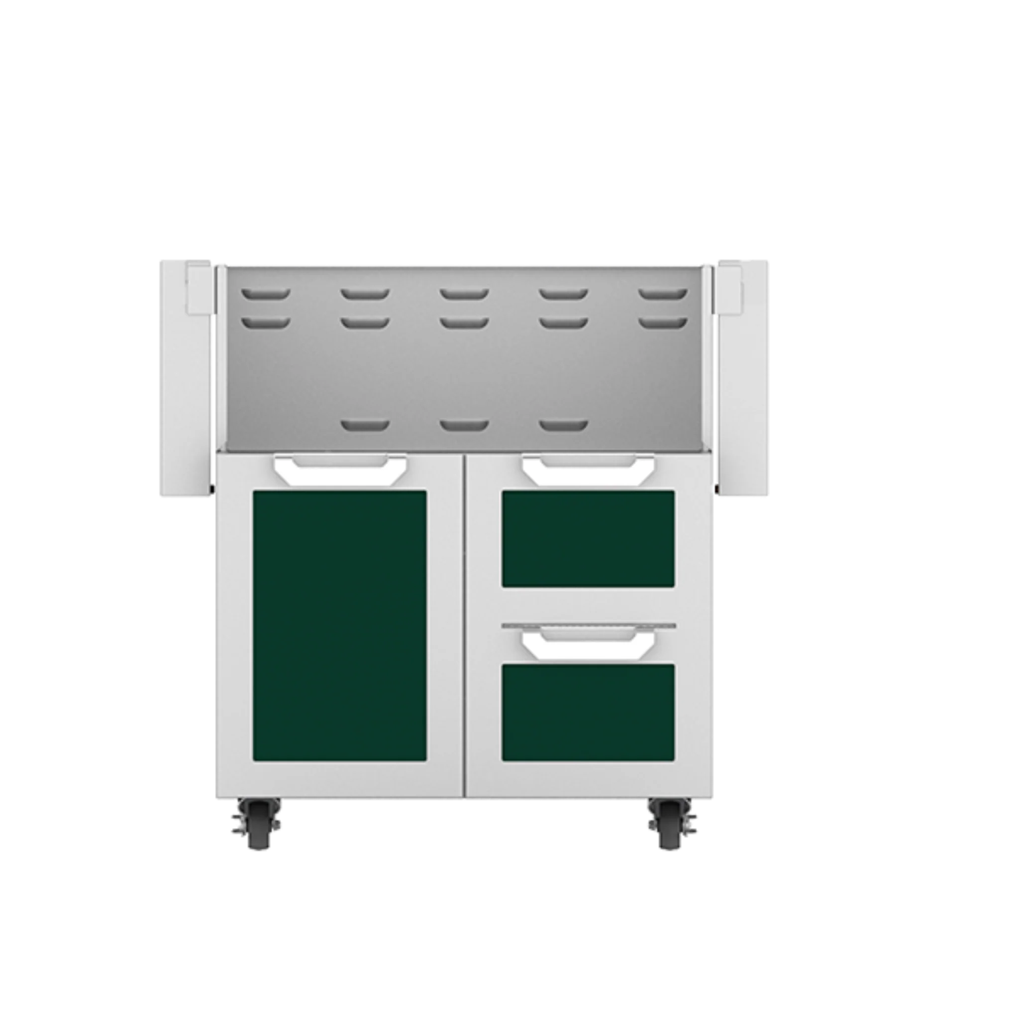 Hestan GCR30 Outdoor Tower Cart with Door & Double Drawers - Stainless Steel Commercial Kitchen Cart for Restaurants, Catering & Outdoor Cooking - Perfect for BBQ, Patio & Backyard Use