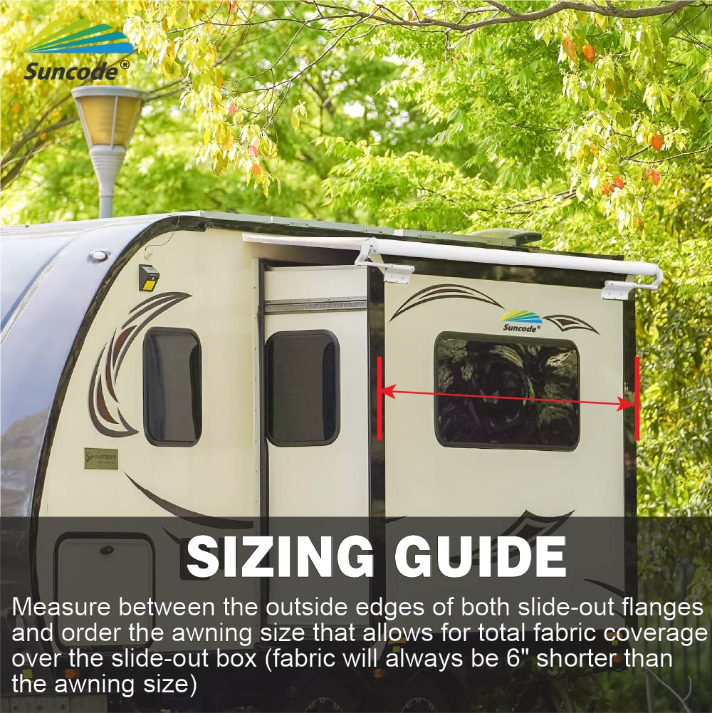 Suncode RV Slide Topper Awning - White RV Slide Out Awning Cover with Modular Design for Travel Trailers, 5th Wheels & Motorhomes (6'1