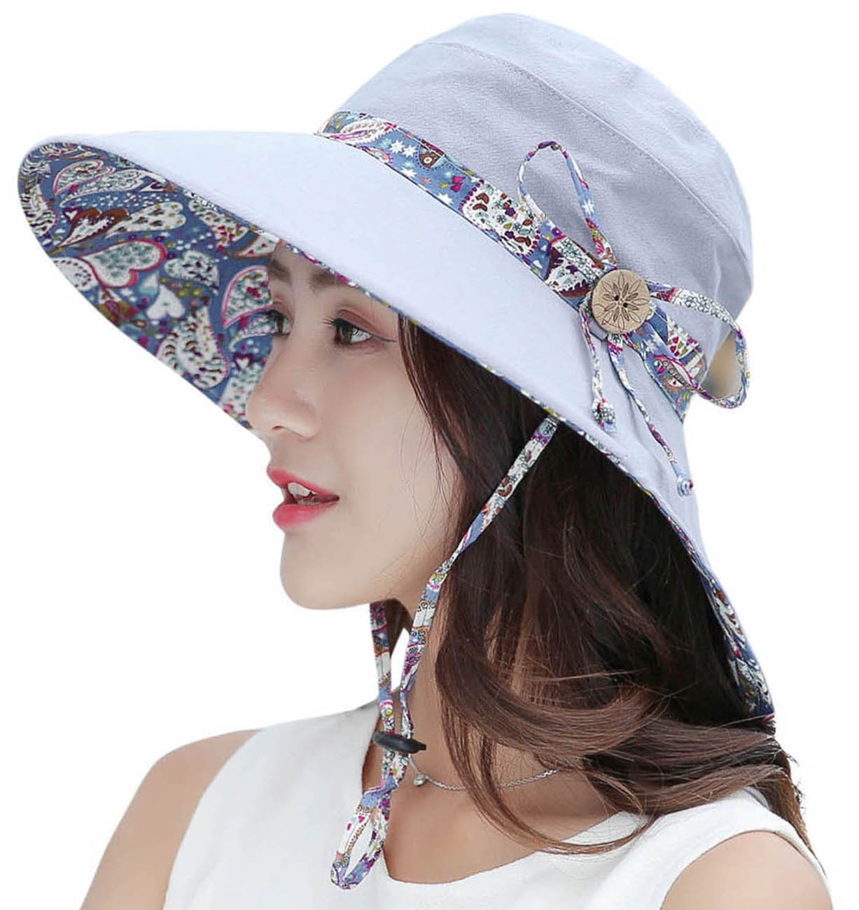 HINDAWI Women's Packable Wide Brim Sun Hat with UV Protection - Lightweight Travel Beach Hat for Outdoor, Gardening, and Summer Vacations