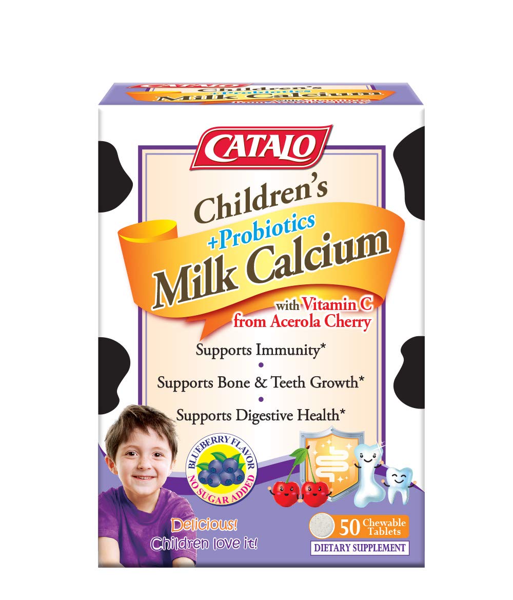 CATALO Kids Chewable Calcium & Multivitamin Tablets with Zinc & Vitamin D3 - 100 Count | Supports Bone Growth & Immune Health for Toddlers & Children | Perfect for Daily Nutrition & Picky Eaters