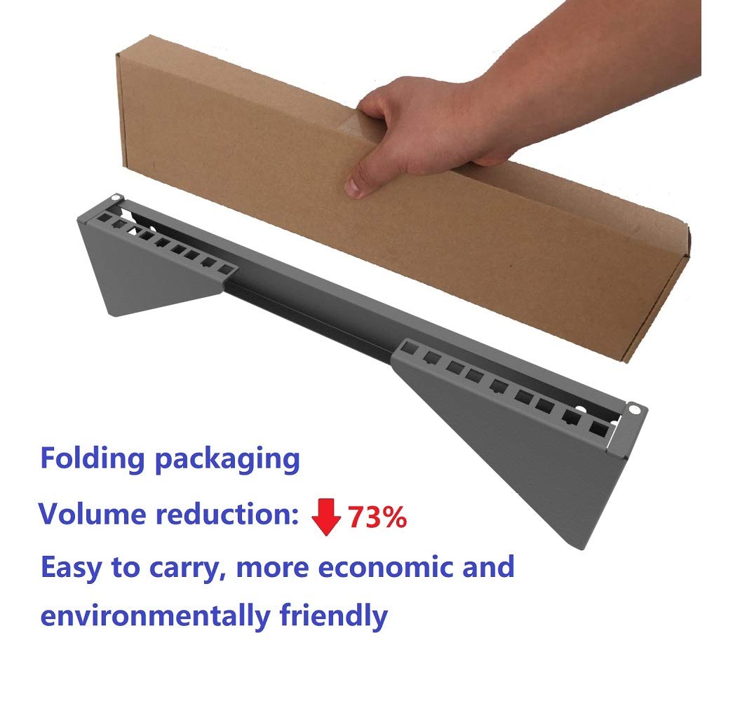 JINGCHENGMEI 19 Inch Folding 3U Wall Mount Patch Panel Bracket - Heavy Duty Steel Vertical Rack Mount Bracket for Network Switches, Routers & Servers - Perfect for Data Centers, Server Rooms & Home Networking Setups