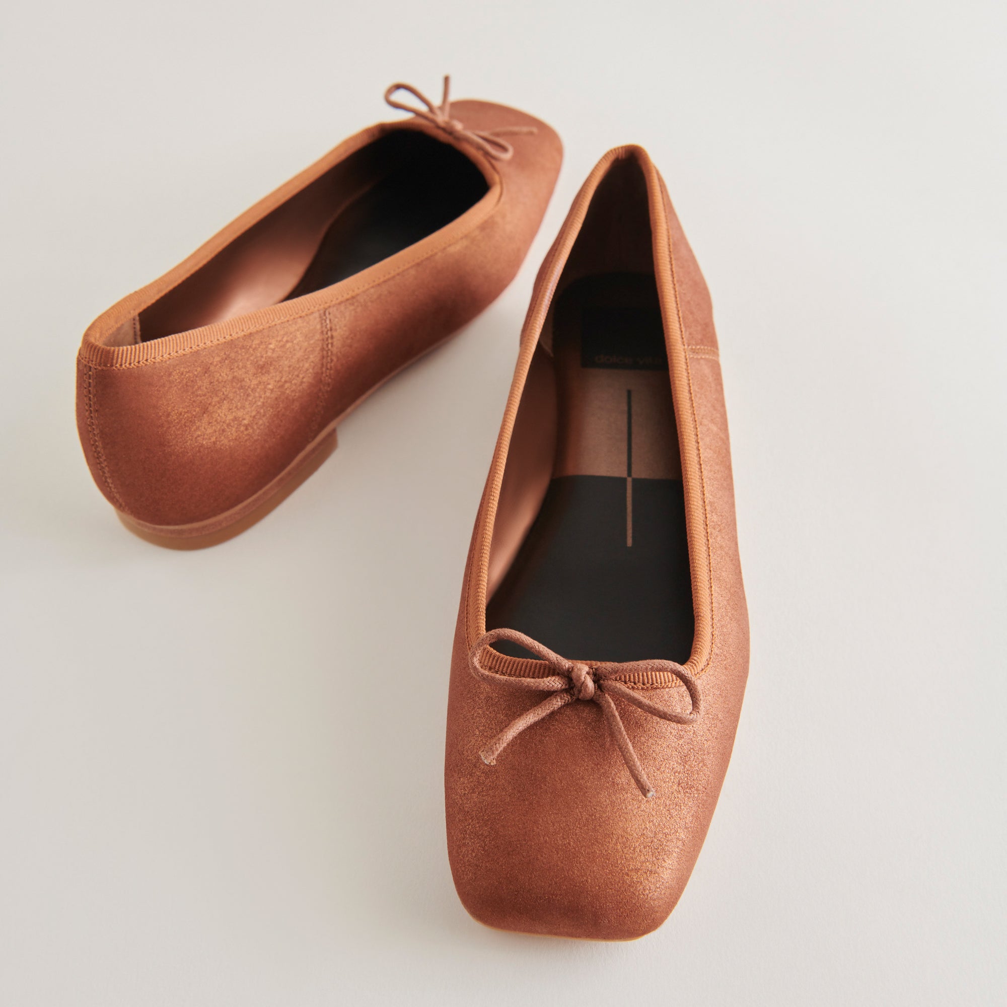 ANISA Women's Ballet Flats - Copper Metallic Suede Comfortable Slip-On Shoes for Work, Travel & Casual Wear | Lightweight & Flexible Everyday Flats