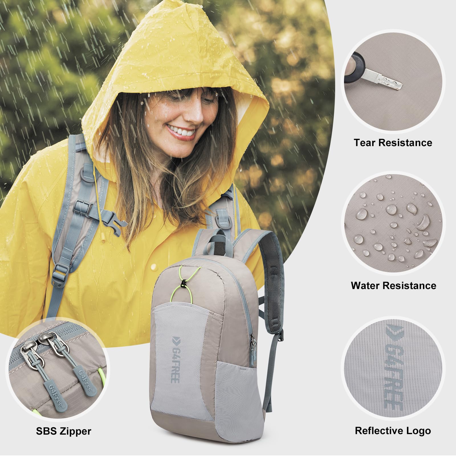 G4Free 24L Lightweight Packable Hiking Backpack - Water Resistant Small Sport Travel Daypack for Women & Men - Perfect for Hiking, Camping, Gym & Outdoor Adventures