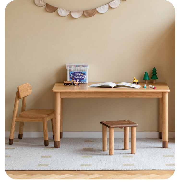 Handmade Solid Oak Wood Kids Study Desk - Durable & Ergonomic Children's Writing Table for Homework & Crafting - Perfect for Bedrooms, Homeschooling & Playrooms