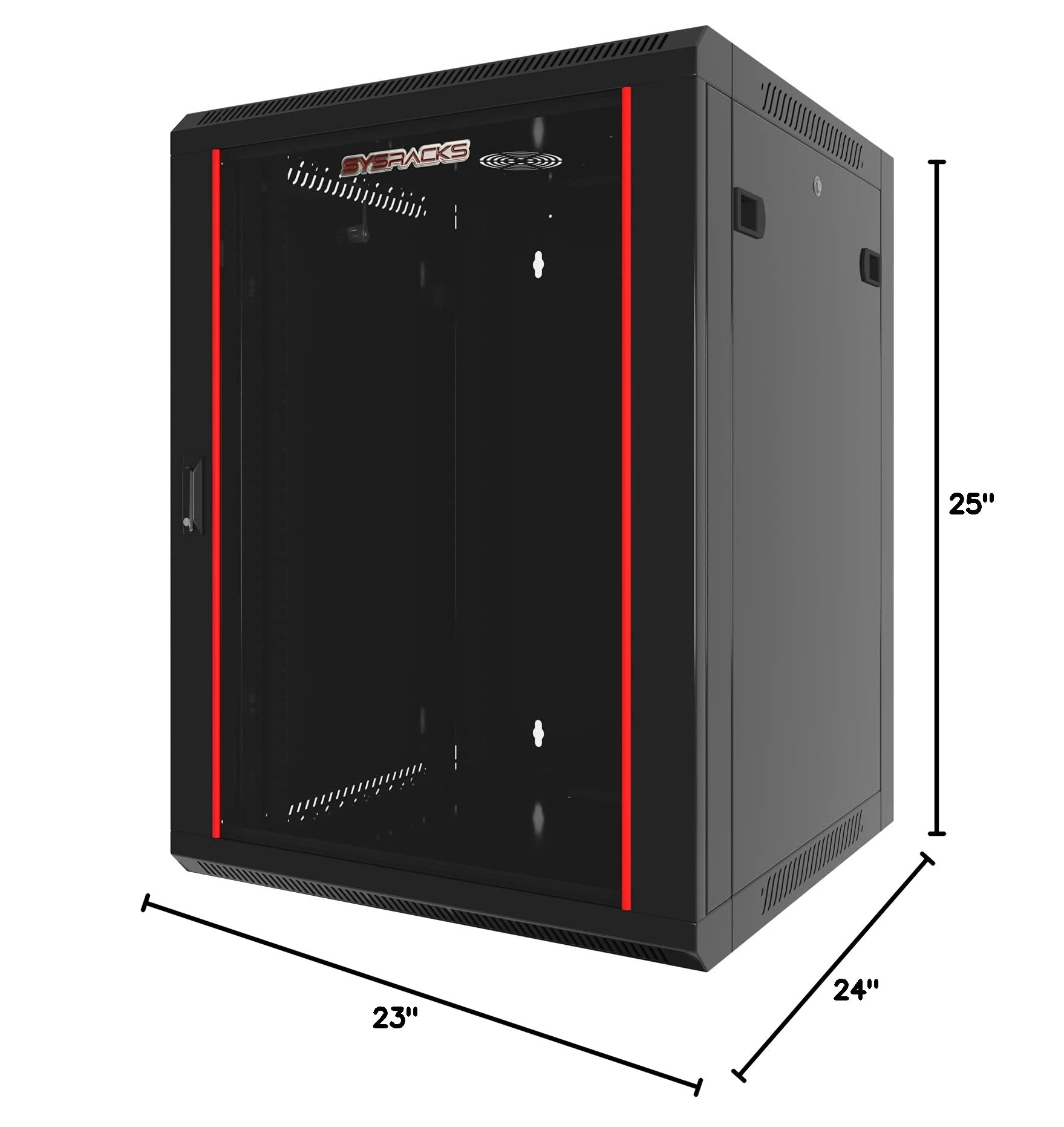 12U Wall Mount Server Rack Cabinet - 24-Inch Depth Locking Network Enclosure for Electronics, Security & AV Equipment | Secure Data Storage for Home Office, Server Rooms & IT Closets