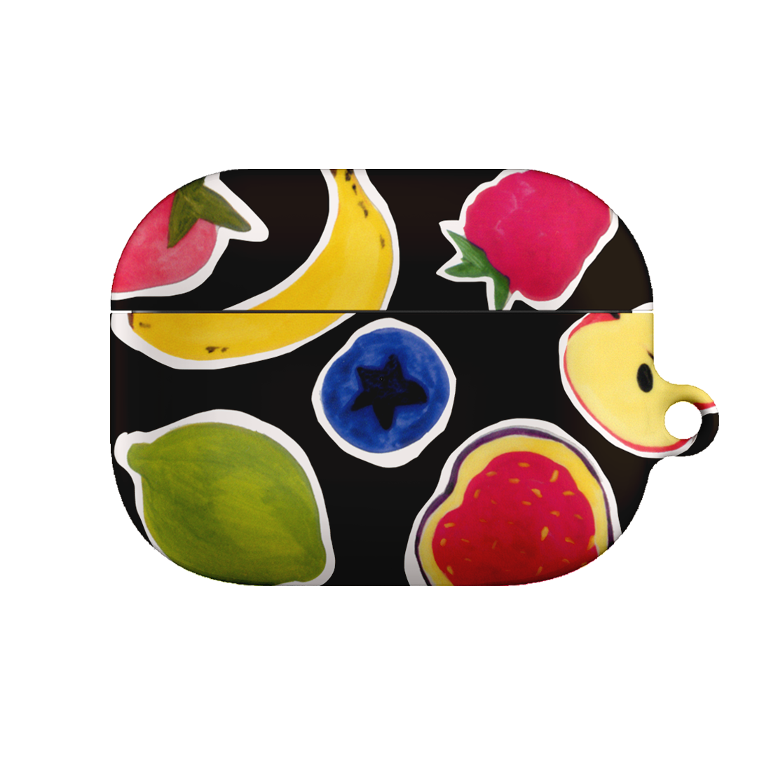 Premium AirPods Pro Case with Fun Fruit Stickers - Cute & Protective Cover for Apple AirPods Pro - Perfect for School, Work & Travel