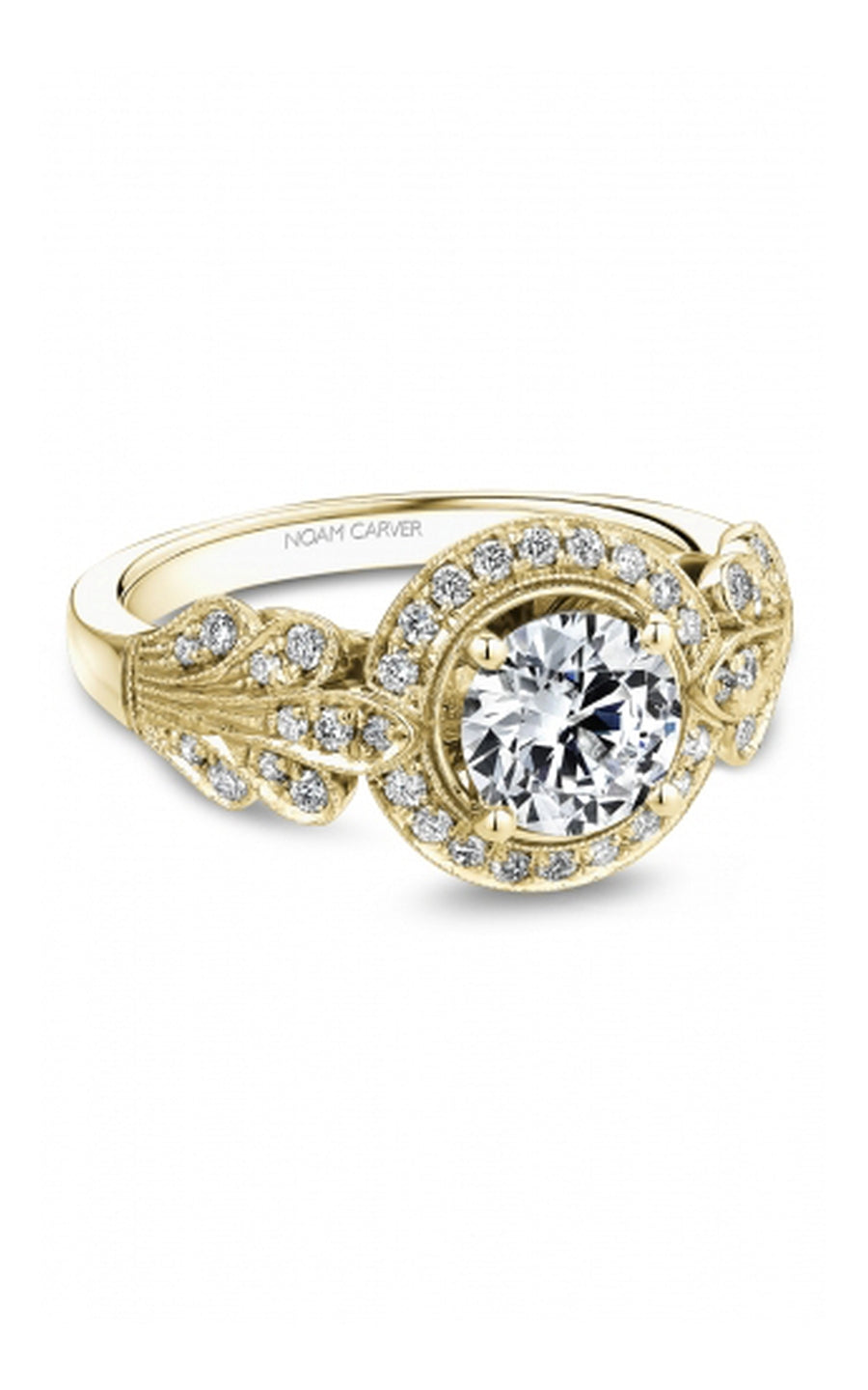 Noam Carver B517 01YA Bridal Engagement Ring - Elegant 14K Gold Wedding Band for Women, Perfect Proposal Gift for Her | Anniversary, Valentine's Day & Special Occasions