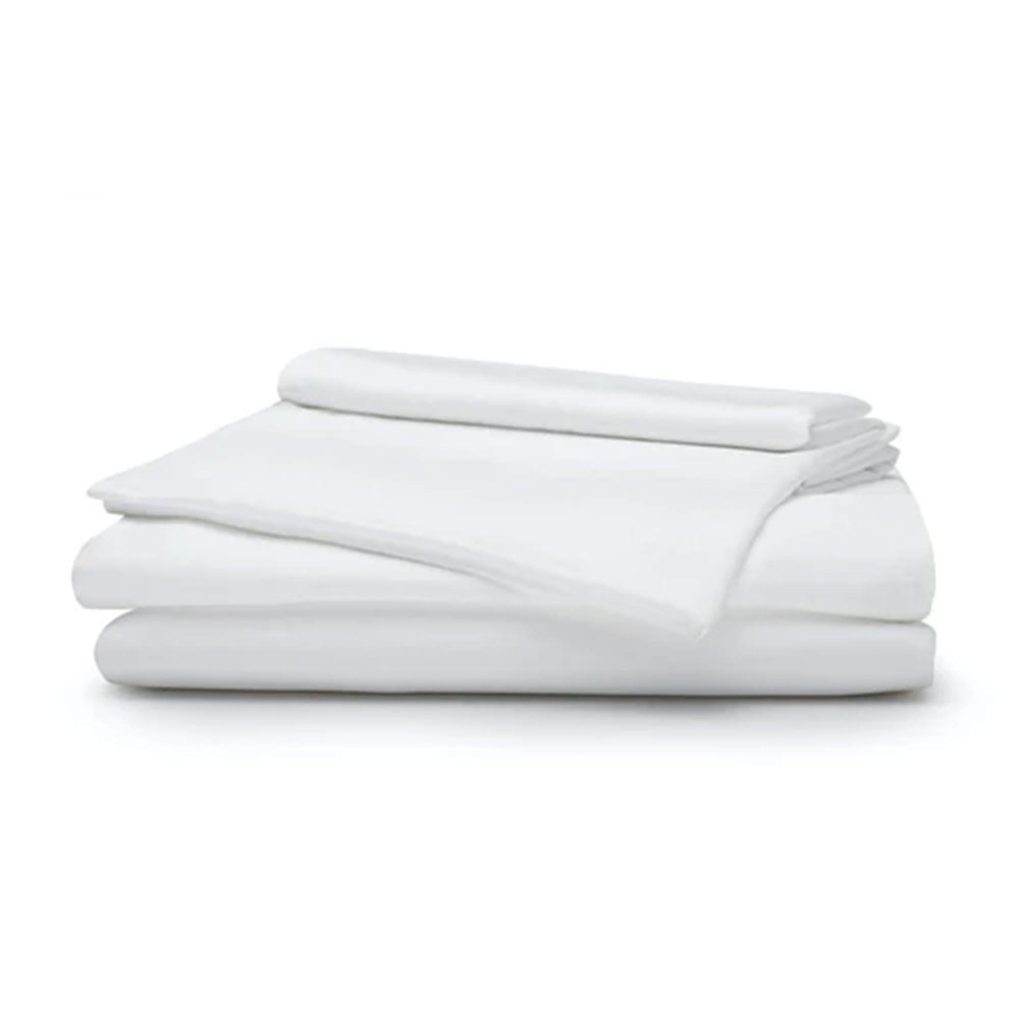 Sleepgram Viscose Fiber King Size Bed Sheet Set - 4 Piece (Flat Sheet, Fitted Sheet & 2 Pillowcases) - Ultra Soft & Breathable for Comfortable Sleep - White - Perfect for Master Bedroom, Guest Room or Vacation Home
