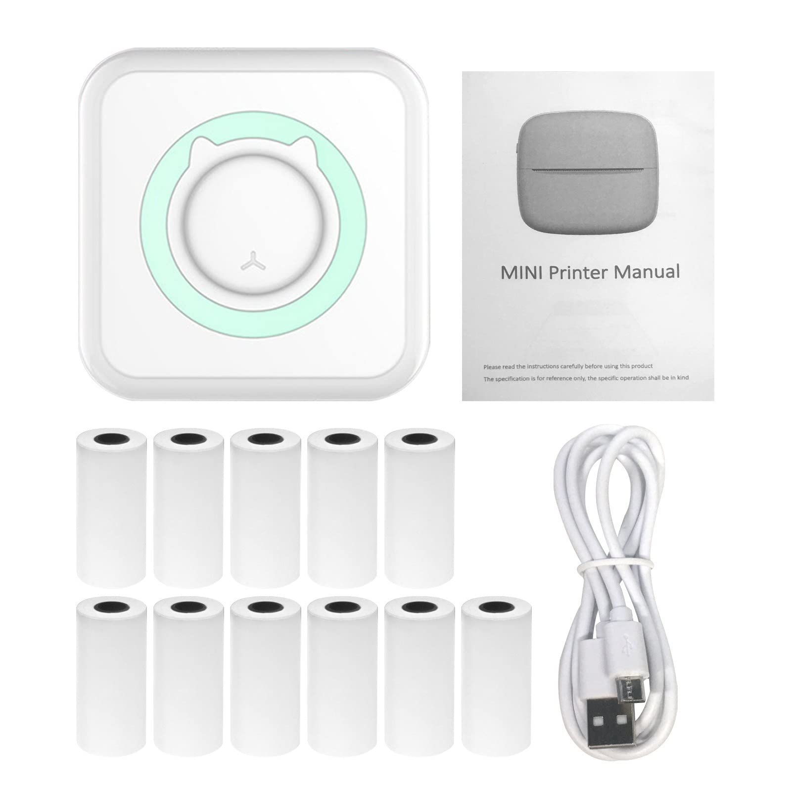 BRAWL ATHLETIX All-in-One Wireless Photo Printer - Portable Mini Printer with Bluetooth, Compatible with iOS & Android Smartphones - Includes 11 Paper Rolls (57mm) - Perfect for Travel, Parties, and Instant Photo Printing