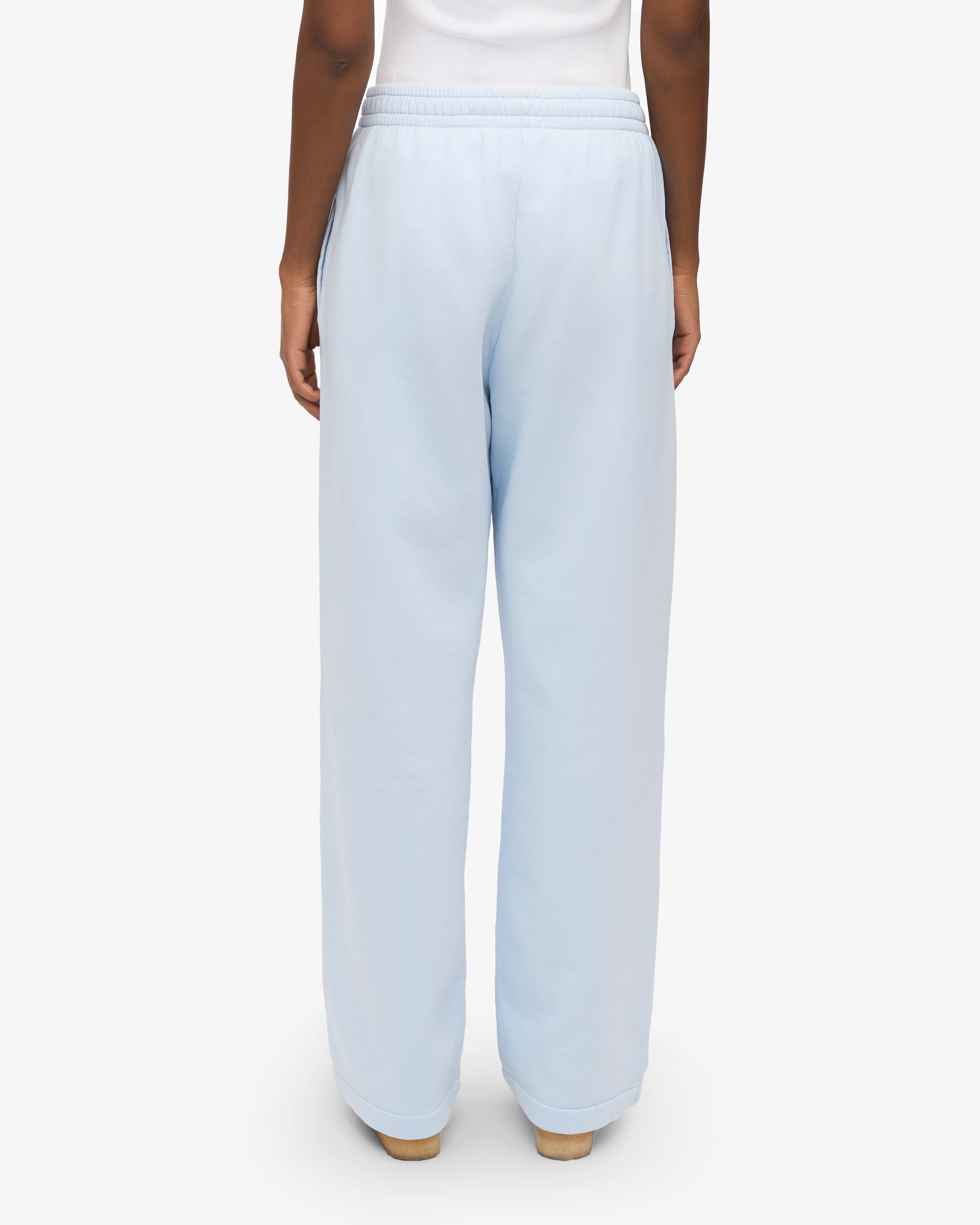 Organic Straight Leg Sweatpants for Women - Soft Polar Blue Lounge Pants - Perfect for Yoga, Running & Home Relaxation