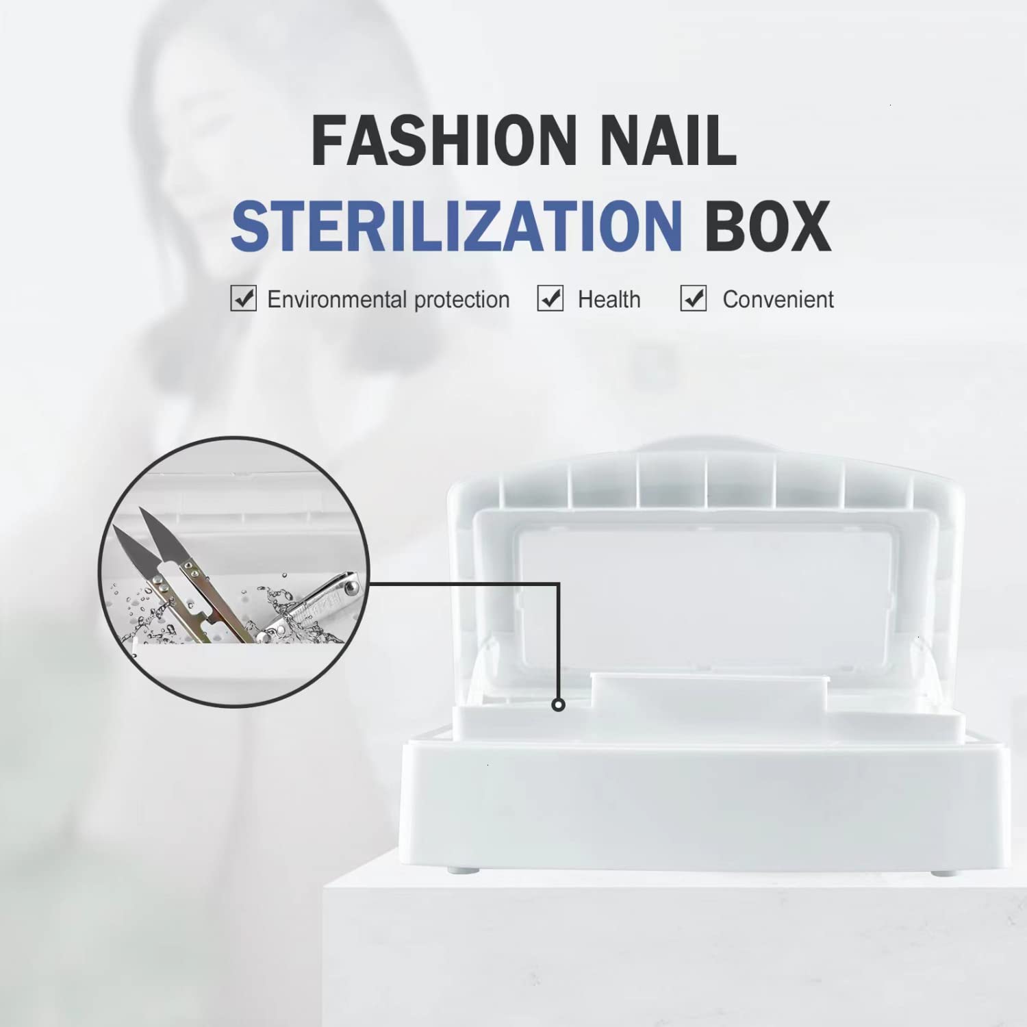 Professional Plastic Sterilizing Tray for Nail & Beauty Tools - Sterilizer Box Organizer for Salon, Spa, Manicure Equipment, Tweezers & Cutters - Ideal for Nail Art, Hair Styling & Hygiene Maintenance