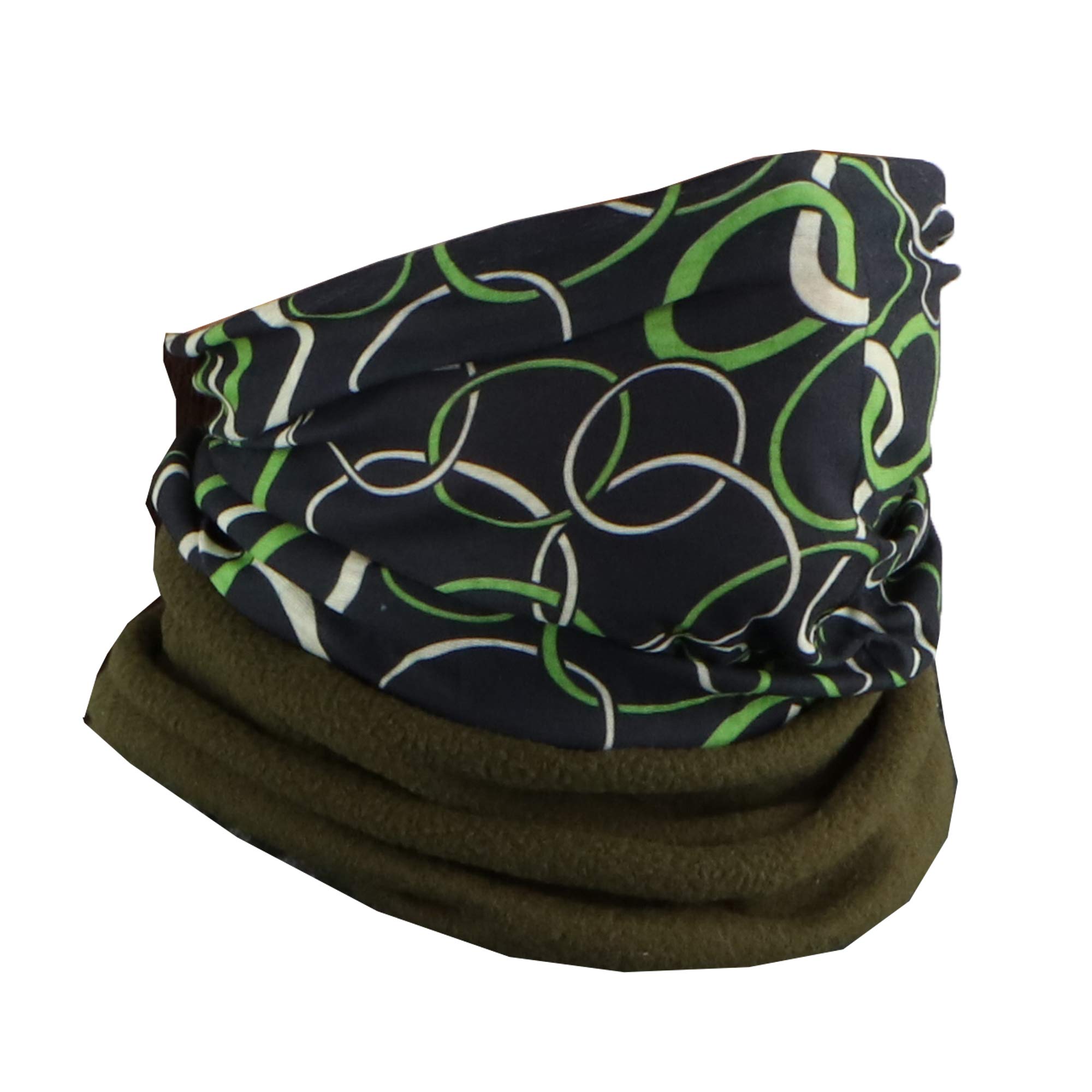 Patterned Neck Gaiter Face Scarf With Fleece Bottom - Warm Winter Accessory for Outdoor Activities, Cycling, Skiing, and Hiking