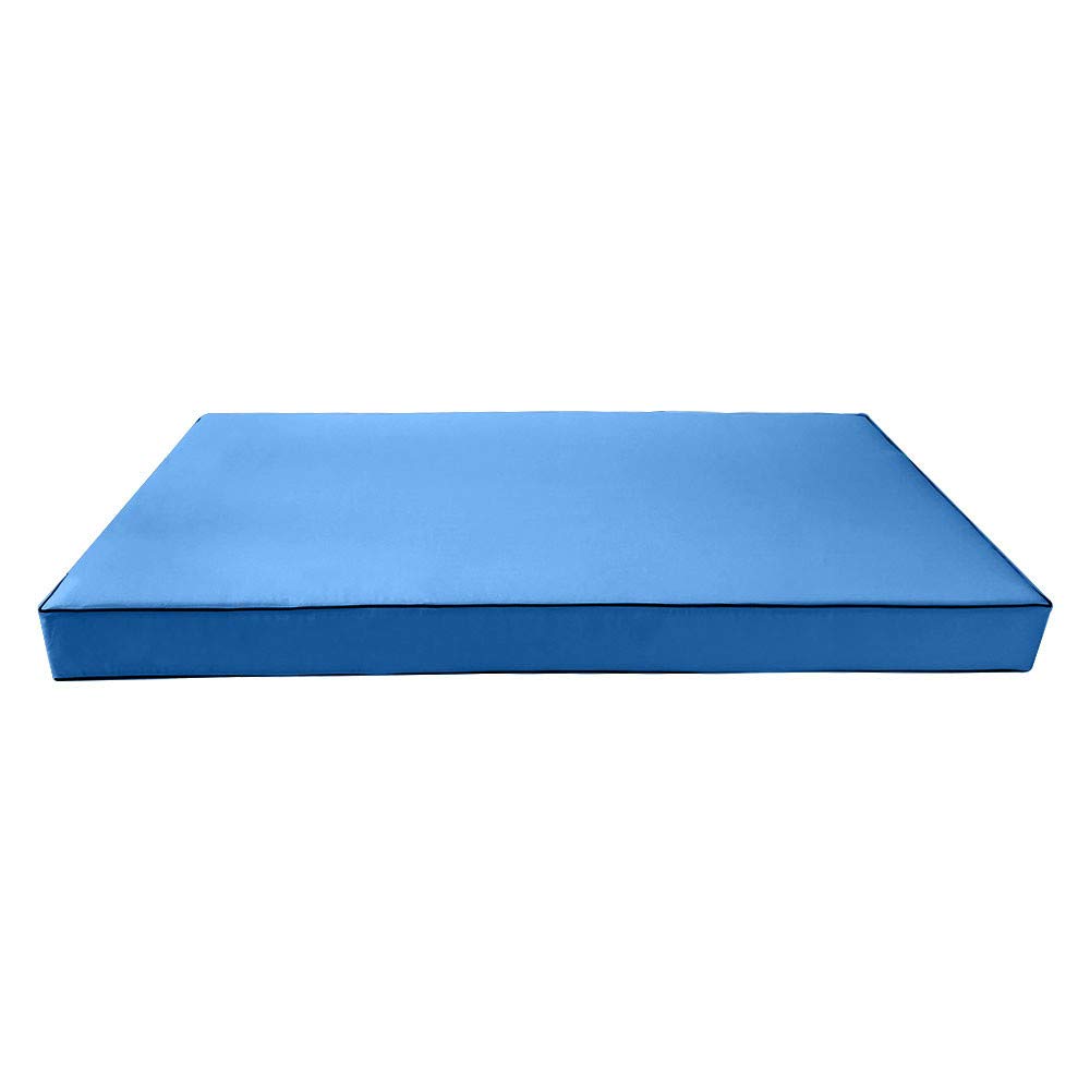 Prolinemax Outdoor Style 4 Full Contrast Trim Daybed Mattress Bolster Pillow Fitted Cover - AD102 | Waterproof & Breathable Fabric | Perfect for Patio, Sunroom, or Poolside Lounging