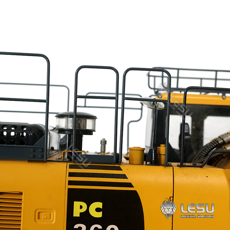 1/14 Scale LESU PC360 Metal Hydraulic RC Excavator with Painted Bucket, Trailer, Scarifier, Compactor & Crusher - 3-Section Arm for Construction Simulation & Professional RC Hobbyists