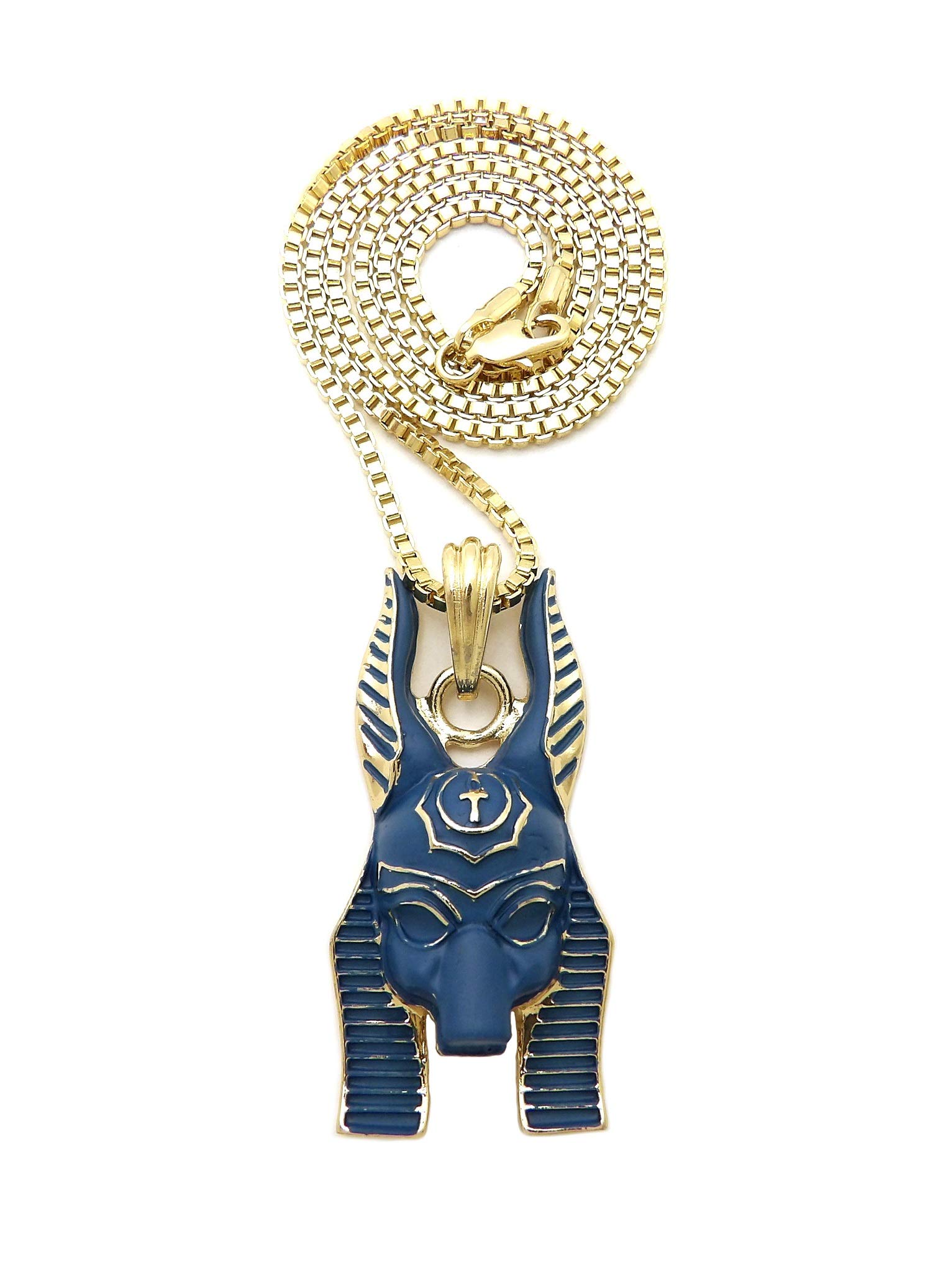 Anubis Pendant Necklace - Gold/Silver Cuban Chain for Men & Women