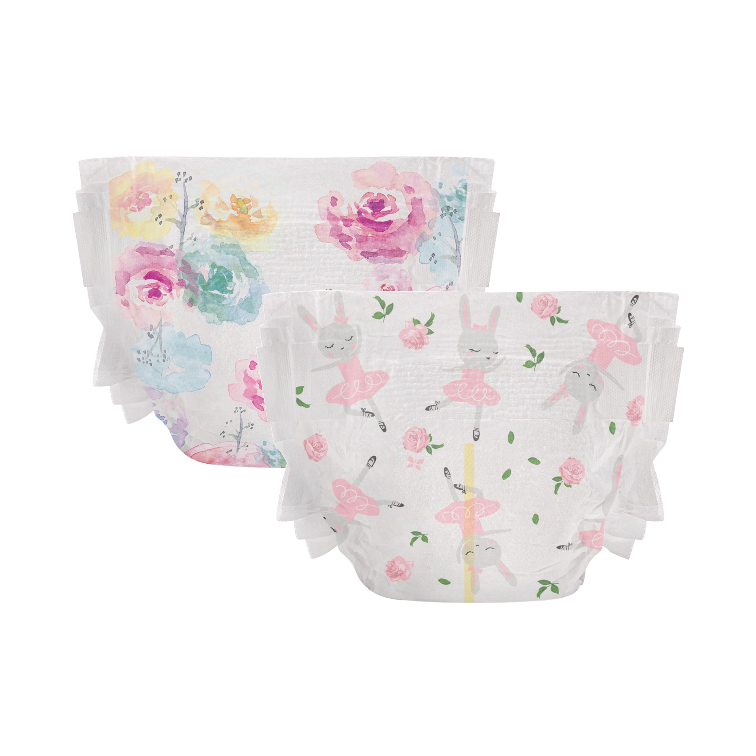 The Honest Company Clean Conscious Diapers - Plant-Based, Sustainable, Hypoallergenic | Rose Blossom & Tutu Cute Design | Size 1 (8-14 lbs), 78 Count | Eco-Friendly Baby Diapers for Sensitive Skin | Perfect for Newborns, Daycare & Overnight Use