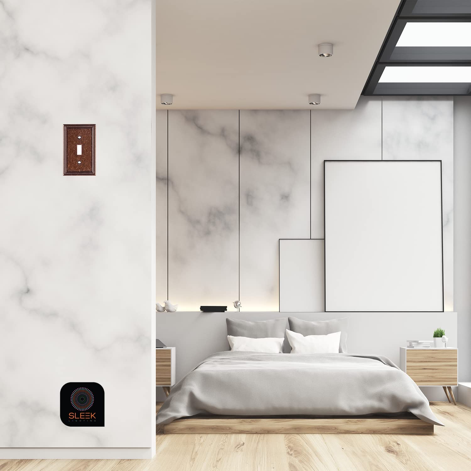 4-Pack Decorative Zinc Cast Sponged Copper Wall Plate Outlet Switch Covers - Rocker/Receptacle/Toggle/Combo Styles - 1 Decorator Size - Perfect for Home, Office & Commercial Spaces