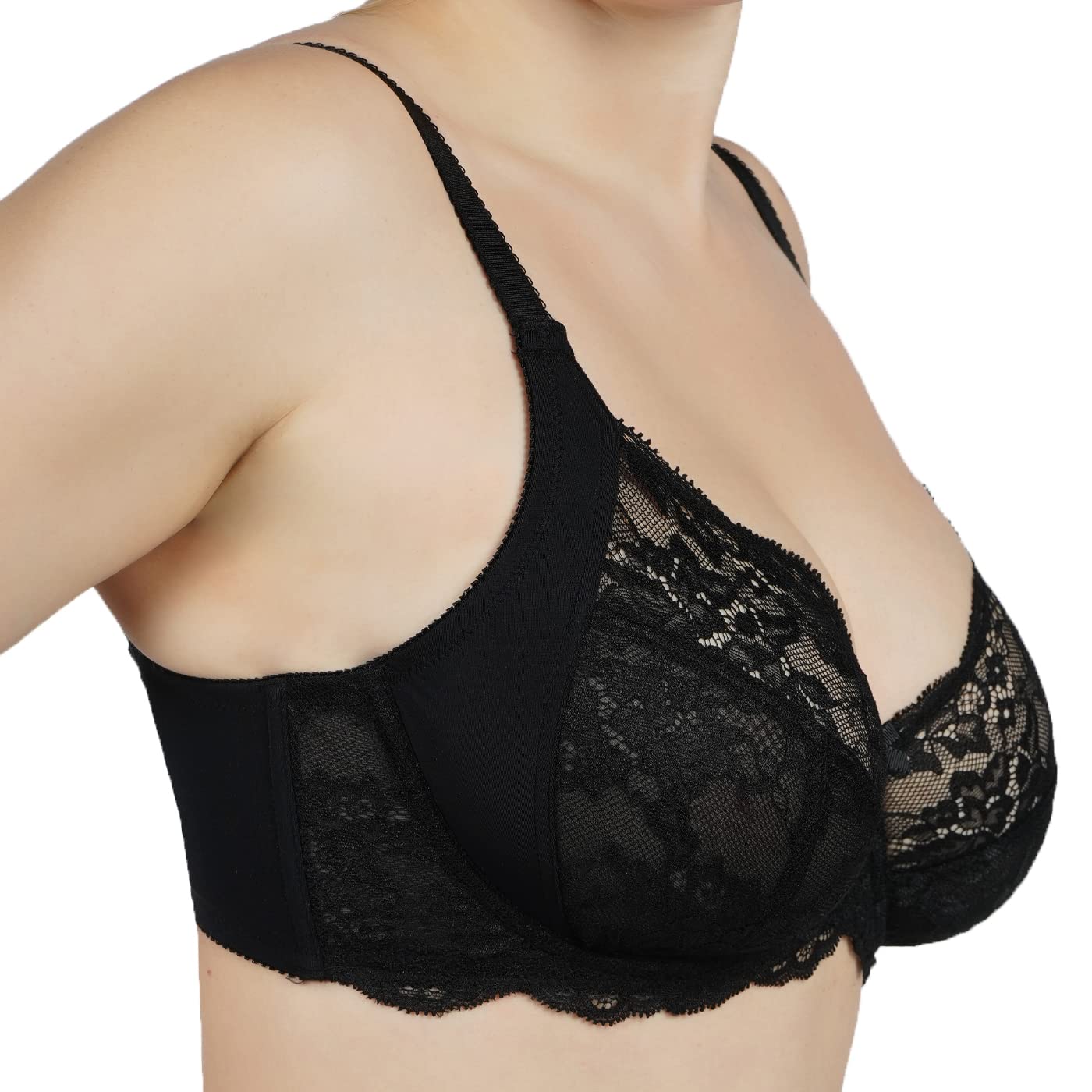 LIPERIA Women's Lace Underwire Bra - Comfortable & Breathable Non-Padded Sexy Bras for Everyday Wear - Perfect for Work, Date Night & Special Occasions