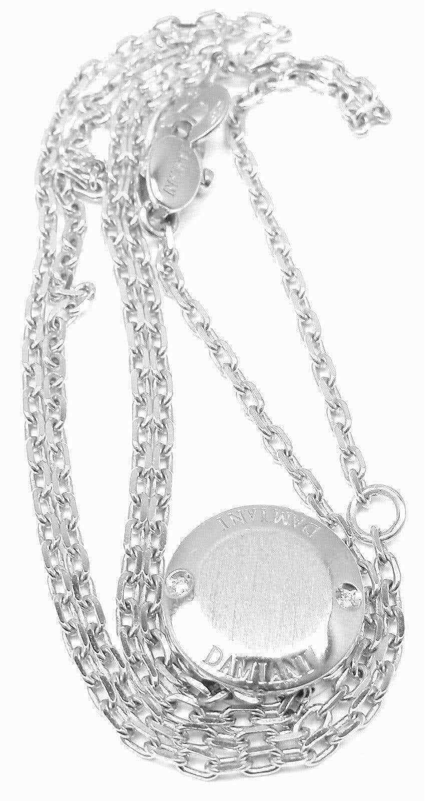 Authentic Damiani Blasoni 18K White Gold Diamond Pendant Necklace for Women - Elegant Jewelry Gift for Anniversary, Valentine's Day & Special Occasions