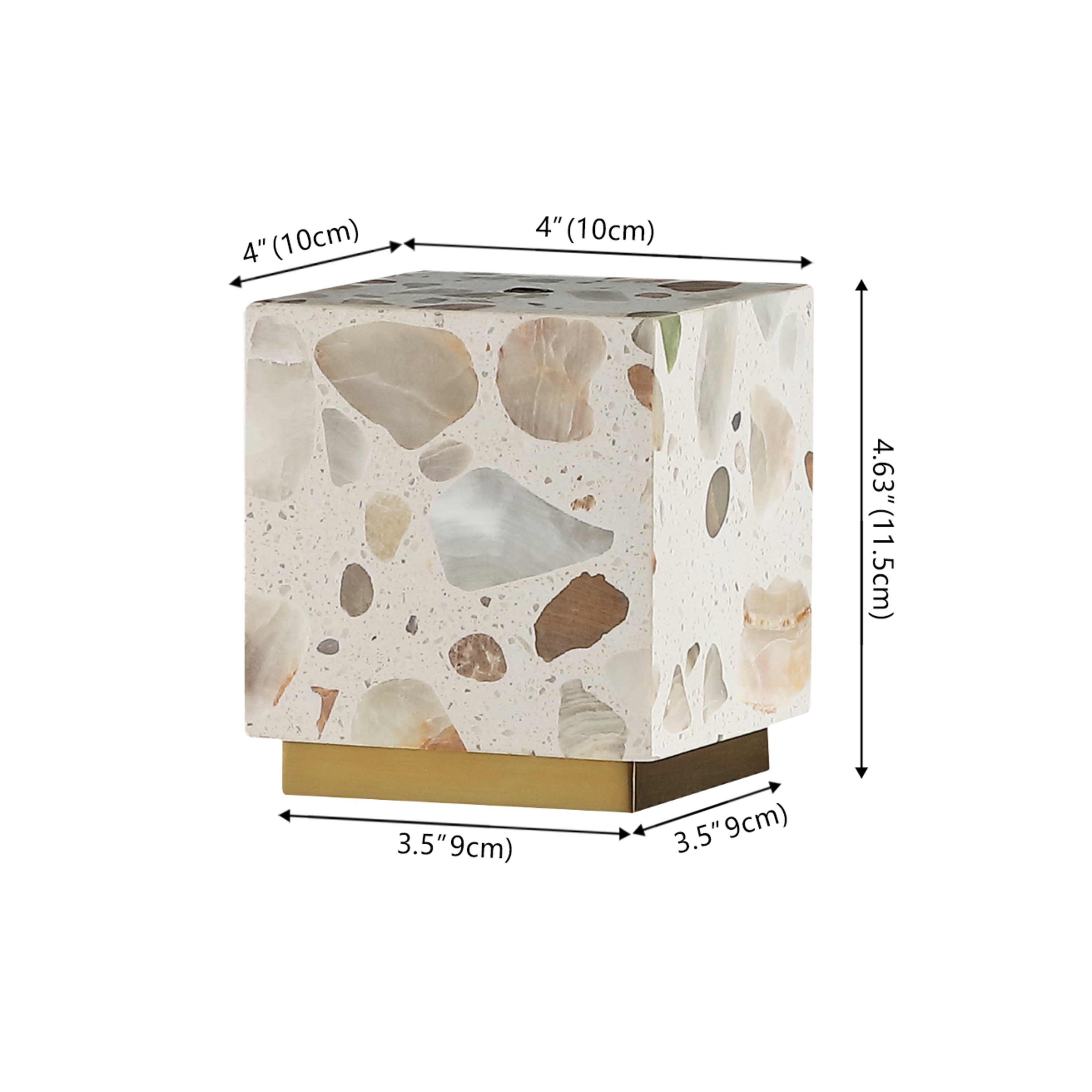 Modern Glam Terrazzo Rechargeable Cordless Dimmable LED Mini Table Lamp with Touch Sensor - Perfect for Bedroom Nightstand, Office Desk, and Living Room Decor