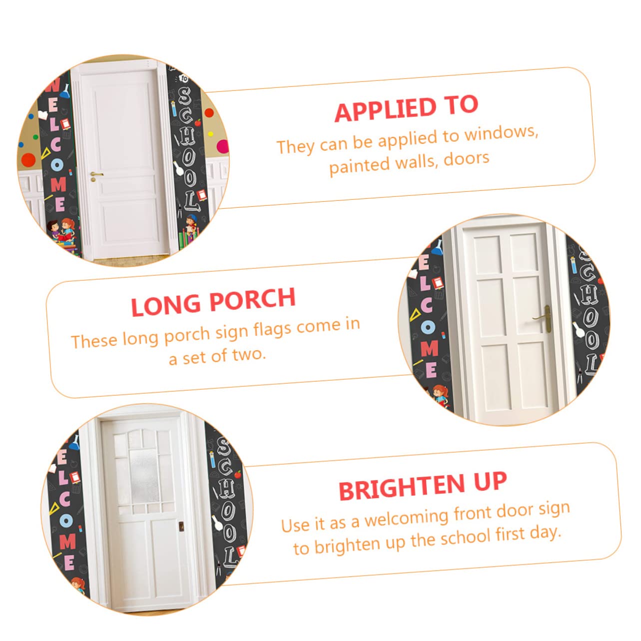 PRETYZOOM 1 Pair Curtain Emblems Decor - Elegant Office & School Banner Couplet Stickers for Classroom, Dorm, and Home Decor - Perfect for Back to School Season and Campus Events