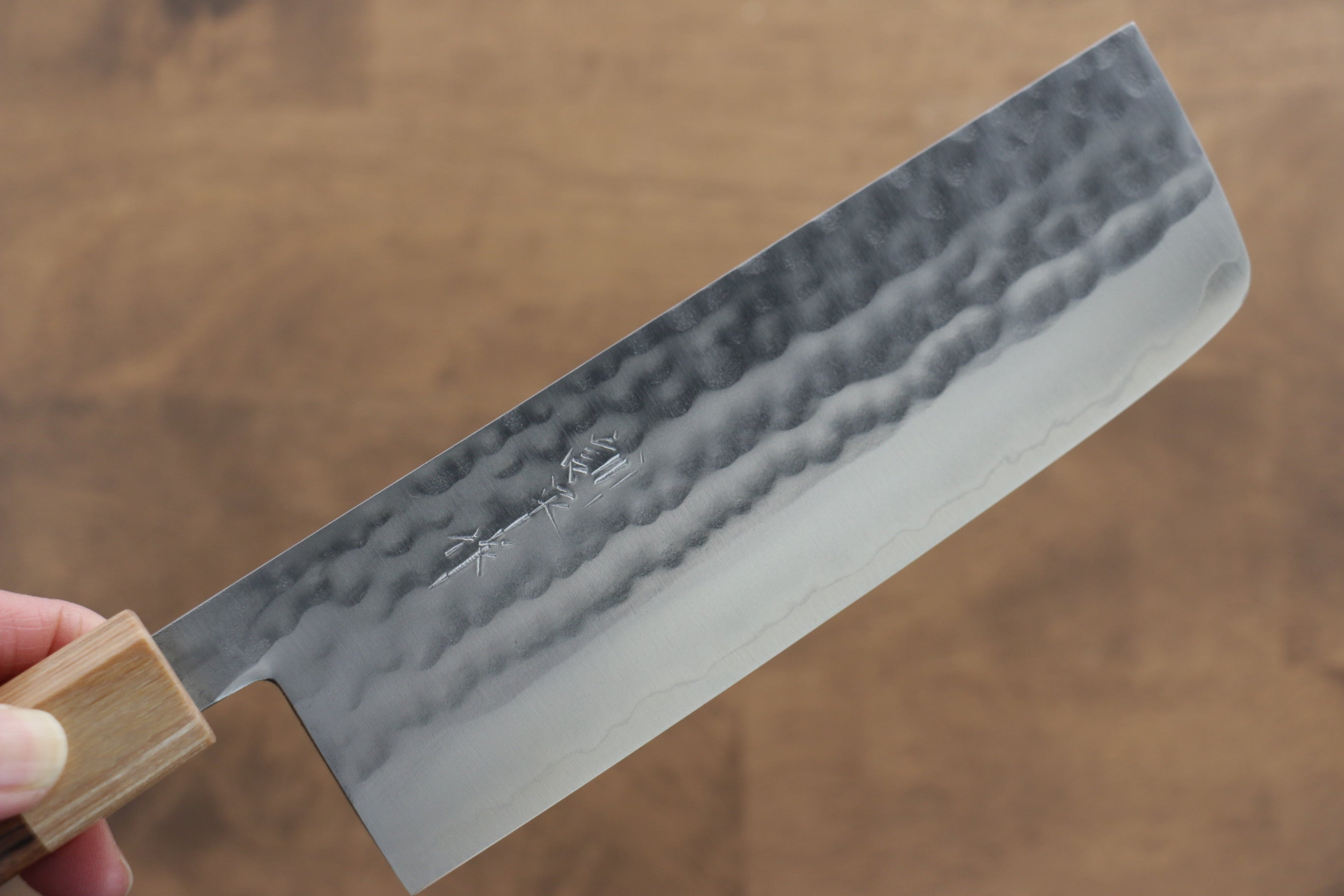 Premium Kunihira VG1 Hammered Nakiri Knife 165mm - Japanese Chef Knife with Morado Wood Handle - Perfect for Slicing, Dicing & Chopping Vegetables - Ideal for Home Cooks & Professional Chefs