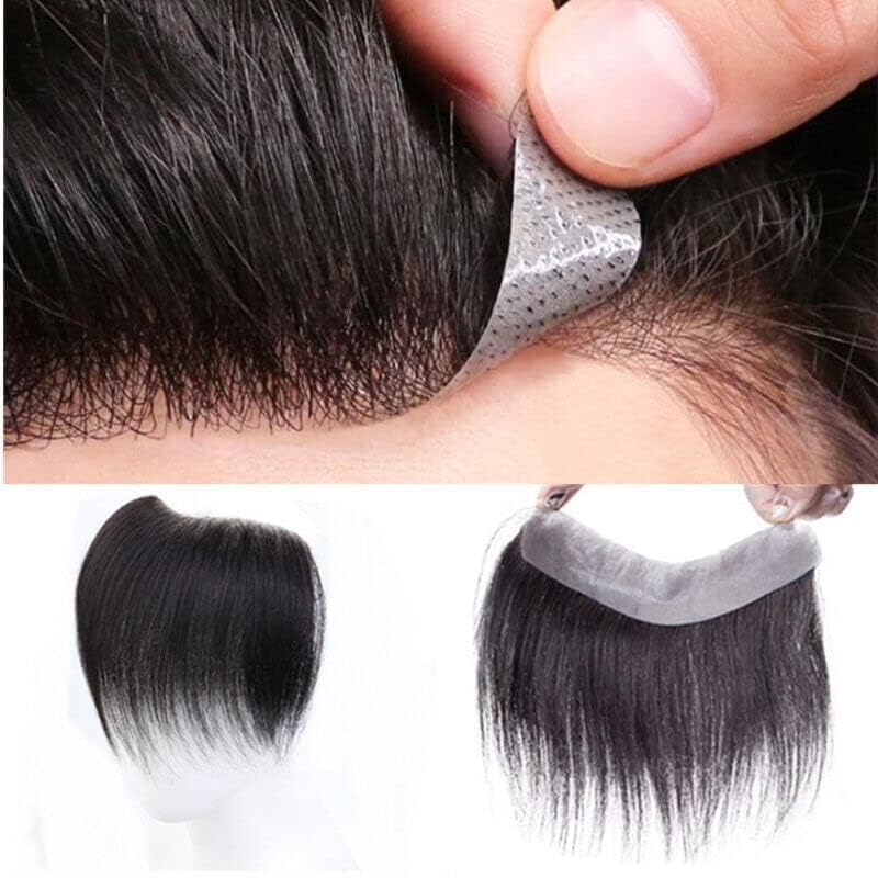 Premium AHS Men's Hair Patch for Baldness & Hair Loss | 100% Natural Human Hair Front Hair System | Receding Hairline Solution for Men & Boys | Straight Hair Patch for Daily Wear & Special Occasions (Pack of 1) | Perfect for Work, Dating & Social Events