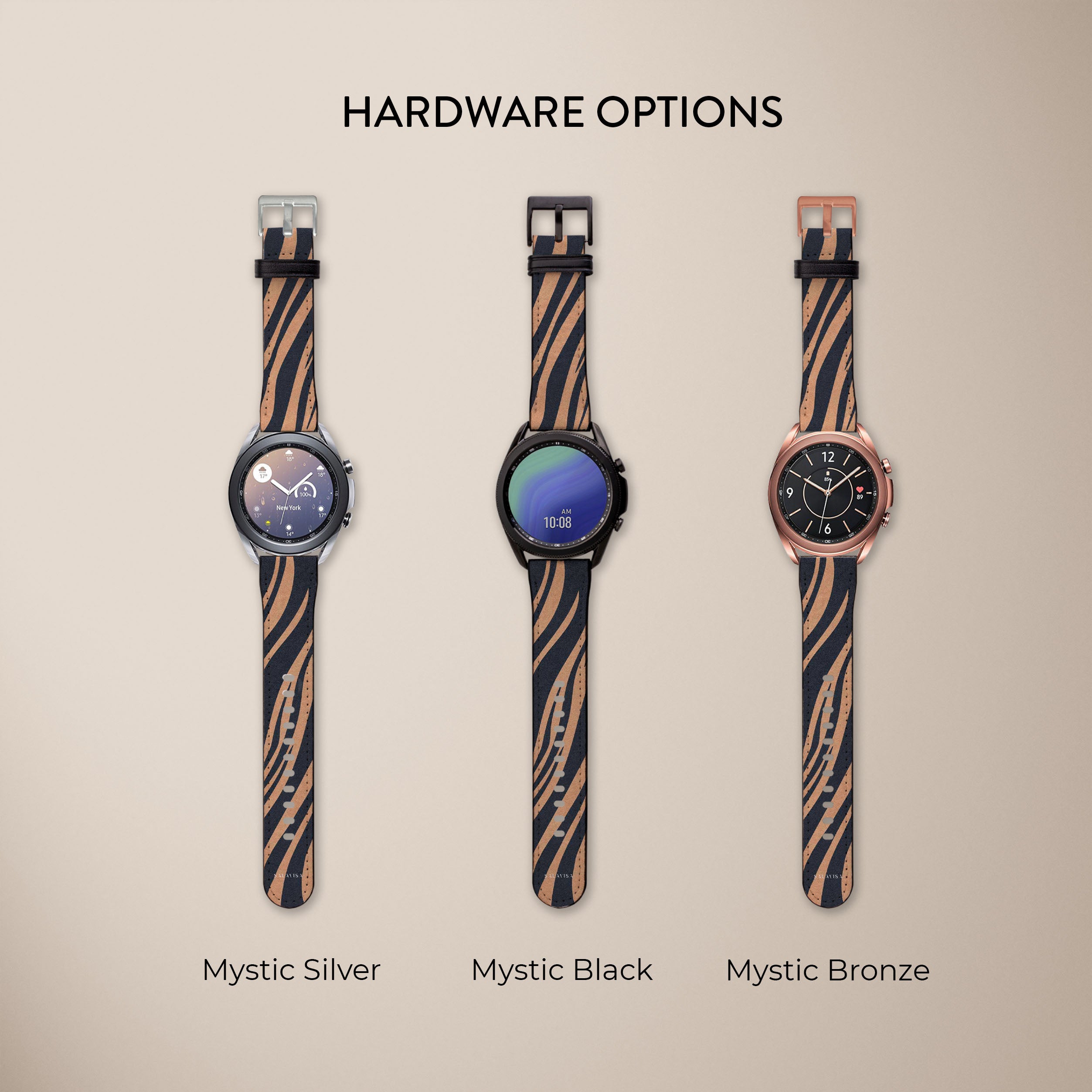 Premium Copper Zebra Galaxy Watch Band - Stylish & Durable Replacement Strap for Samsung Galaxy Watch - Perfect for Workouts, Office & Everyday Wear