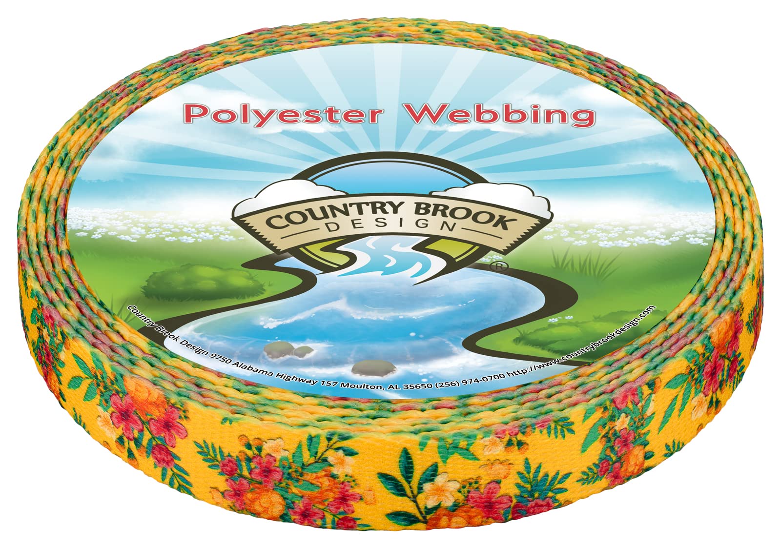 Country Brook Design - Tropical Floral Polyester Webbing for DIY Crafts, Handbags & Home Decor | Durable & Vibrant Fabric for Sewing Projects