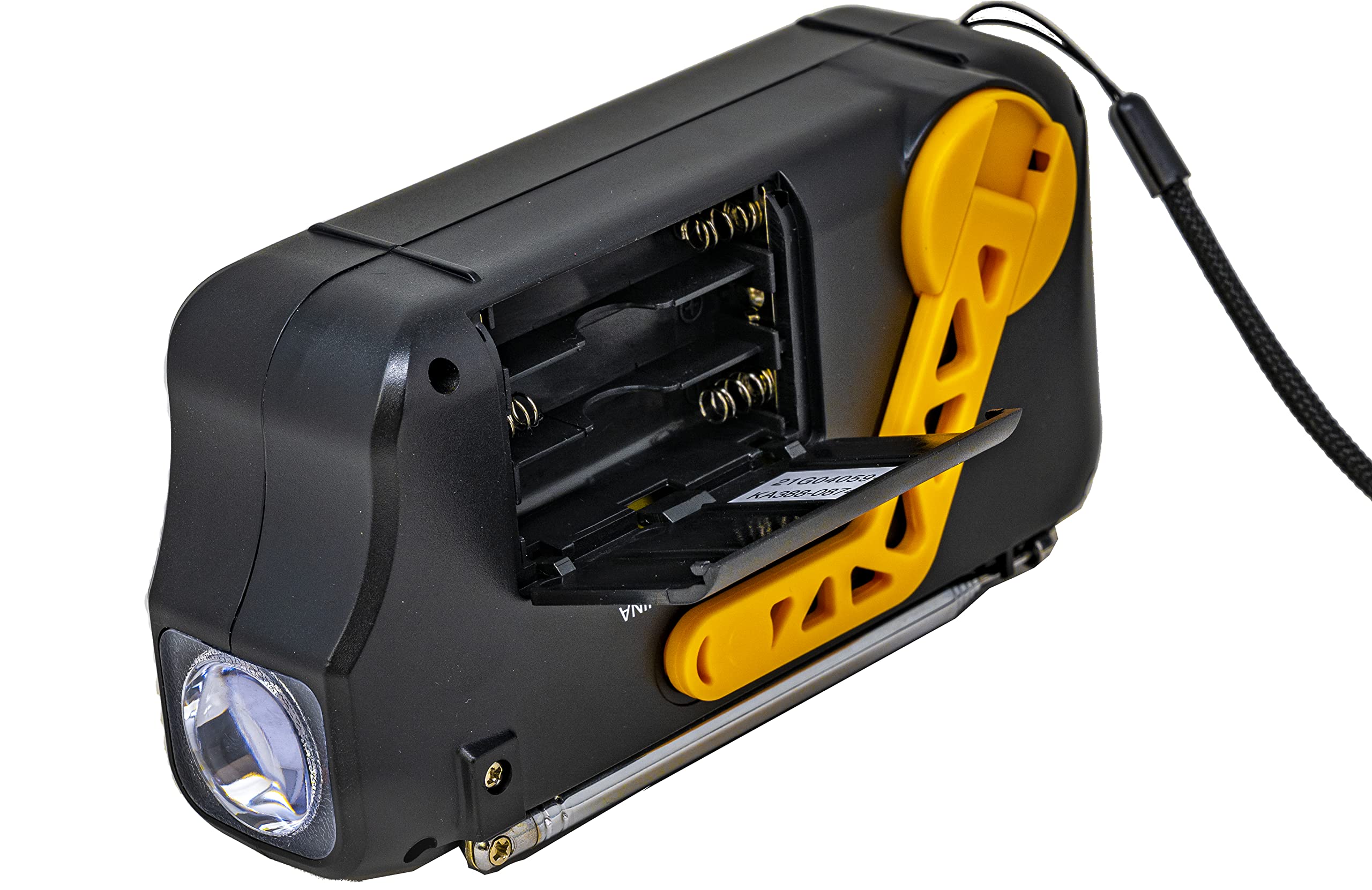 Kaito KA388 Emergency Radio - AM/FM NOAA Weather Alert, Solar/Crank Hand Powered, LED Flashlight & USB Phone Charger | Portable Survival Gear for Camping, Hiking, Power Outages (Yellow)