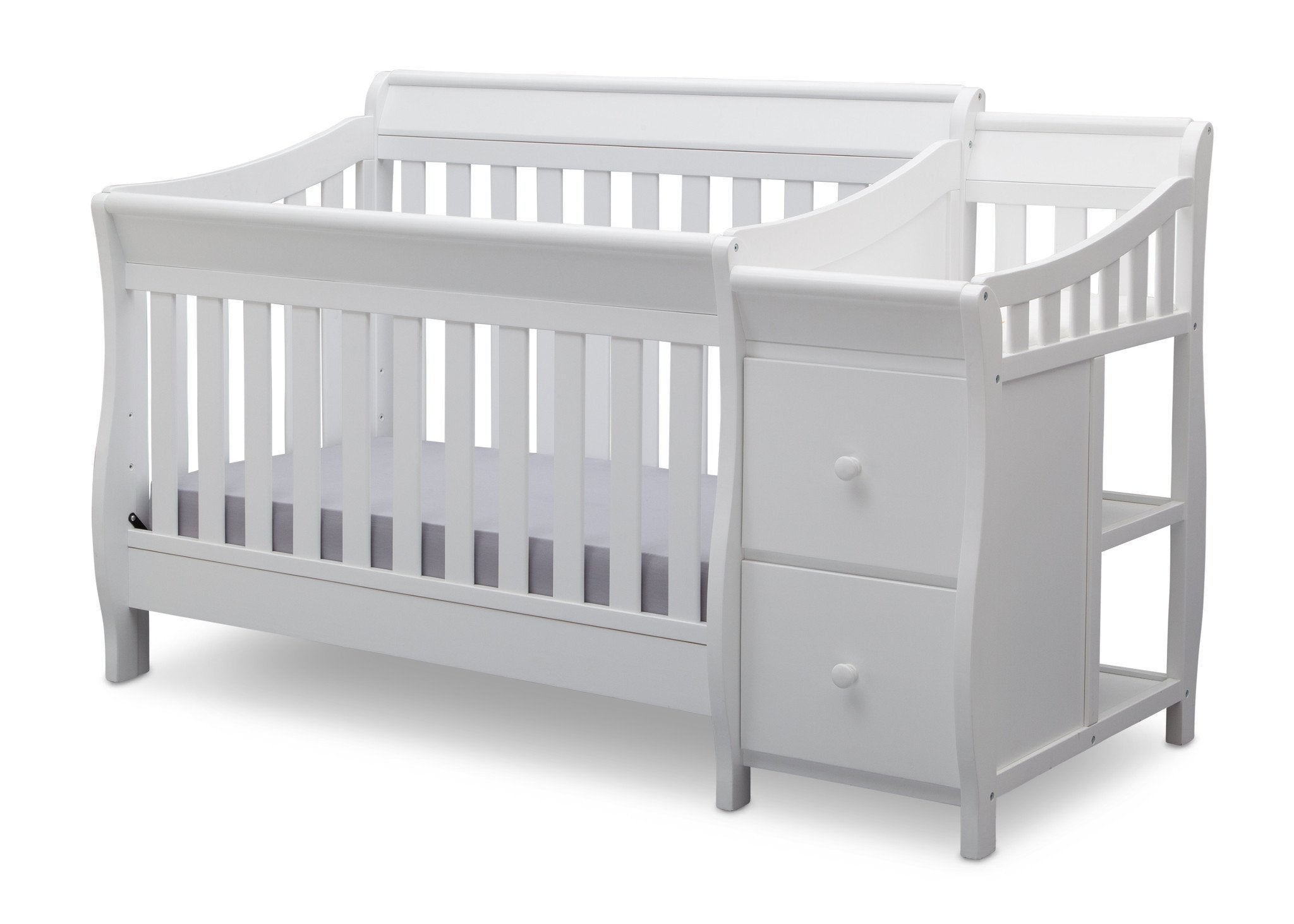 Bridgeport 3-in-1 Convertible Baby Crib with Changing Table - Nursery Furniture Set for Newborns & Toddlers - Perfect for Small Spaces & Modern Nurseries