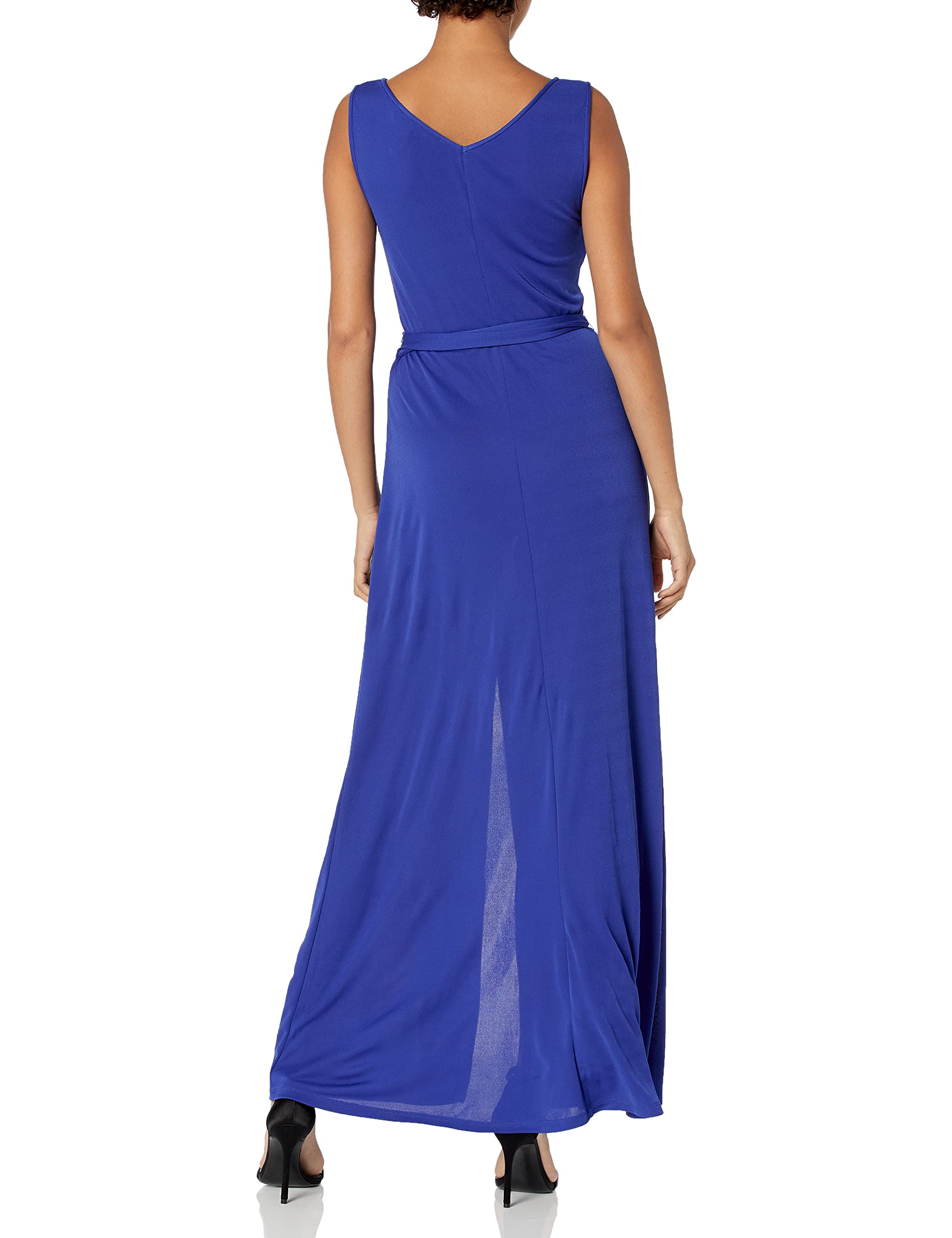 BCBGMAXAZRIA Women's Mae Maxi Dress with Front & Back V-Neck - Elegant Long Flowy Dress for Summer, Beach, Wedding & Special Occasions