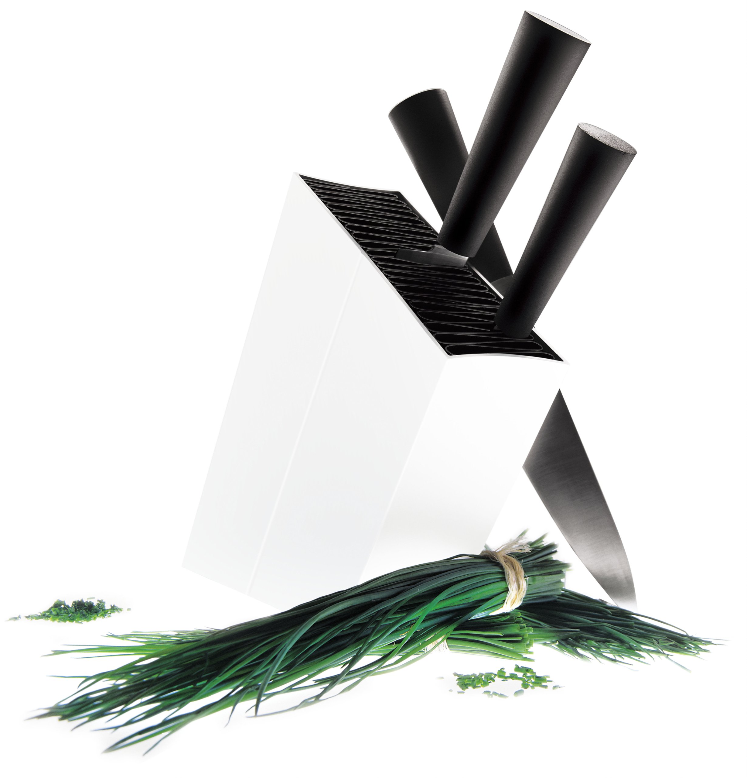 EVA SOLO Angled Aluminum Knife Holder - Holds 20 Knives (Sold Separately) | Easy to Clean White Danish Design | Perfect for Kitchen Countertop & Restaurant Use