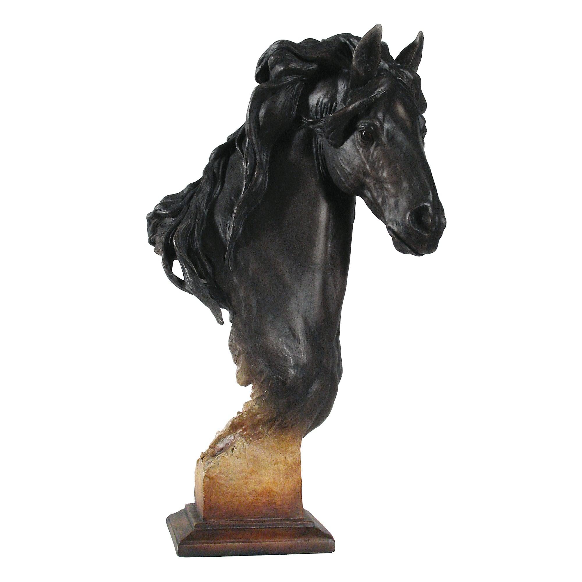 Equus Onyx Fresian Horse Small Mill Creek Sculpture - Handcrafted Miniature Horse Statue for Home Decor, Office Display, and Collectibles