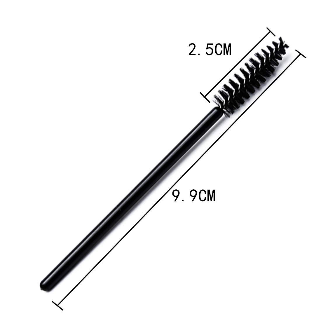 Meesh Professional Eyelash Extension Brush & Eyebrow Comb - 6-Pack Black Plastic & Fiber Makeup Wands for Lash Extensions, Eyebrows & Makeup Application | Perfect for Salon, Home Use & Professional Makeup Artists