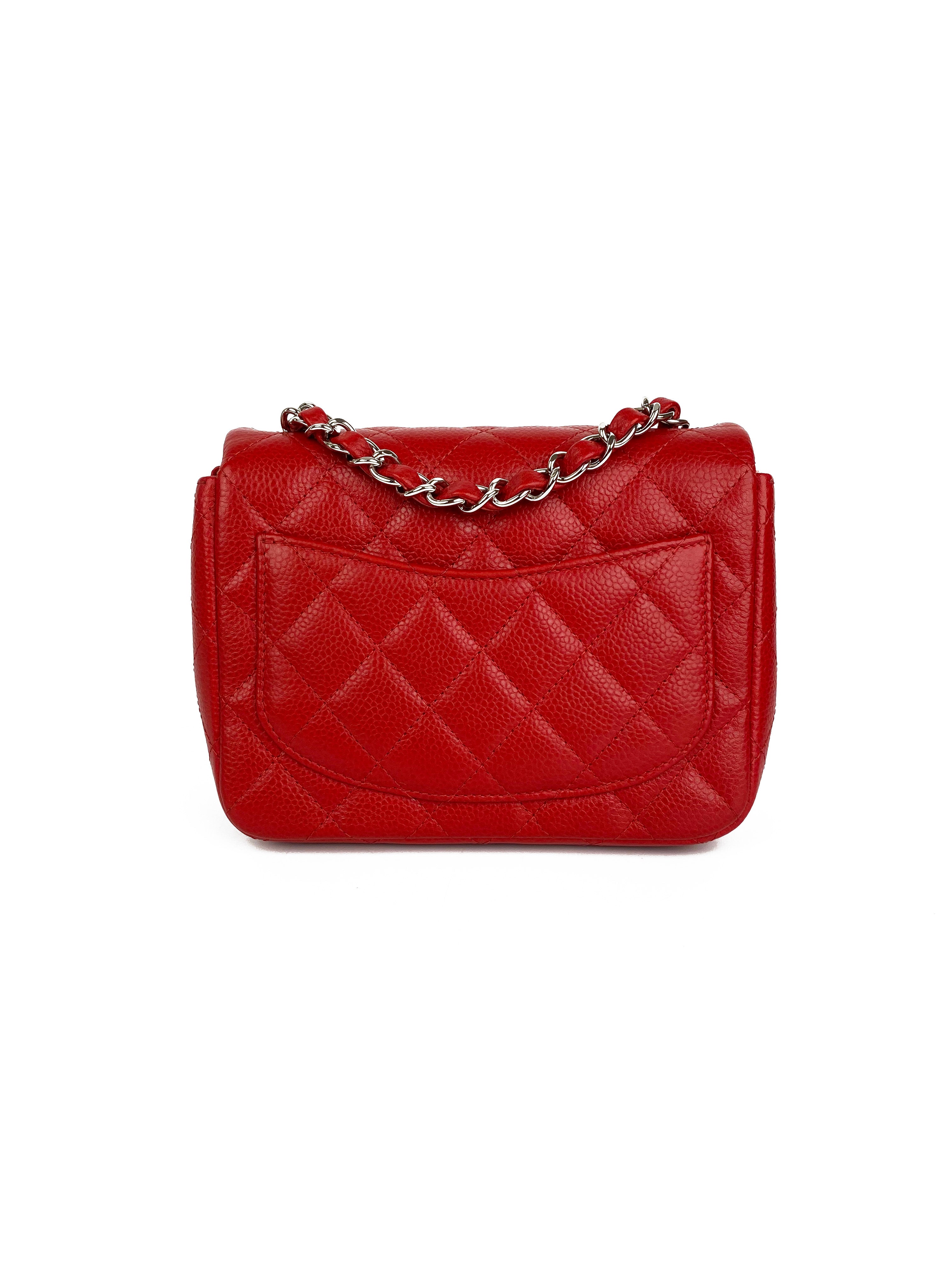 Chanel Mini Red Square Flap Bag - Luxury Crossbody Purse for Women | Perfect for Date Night, Parties & Special Occasions