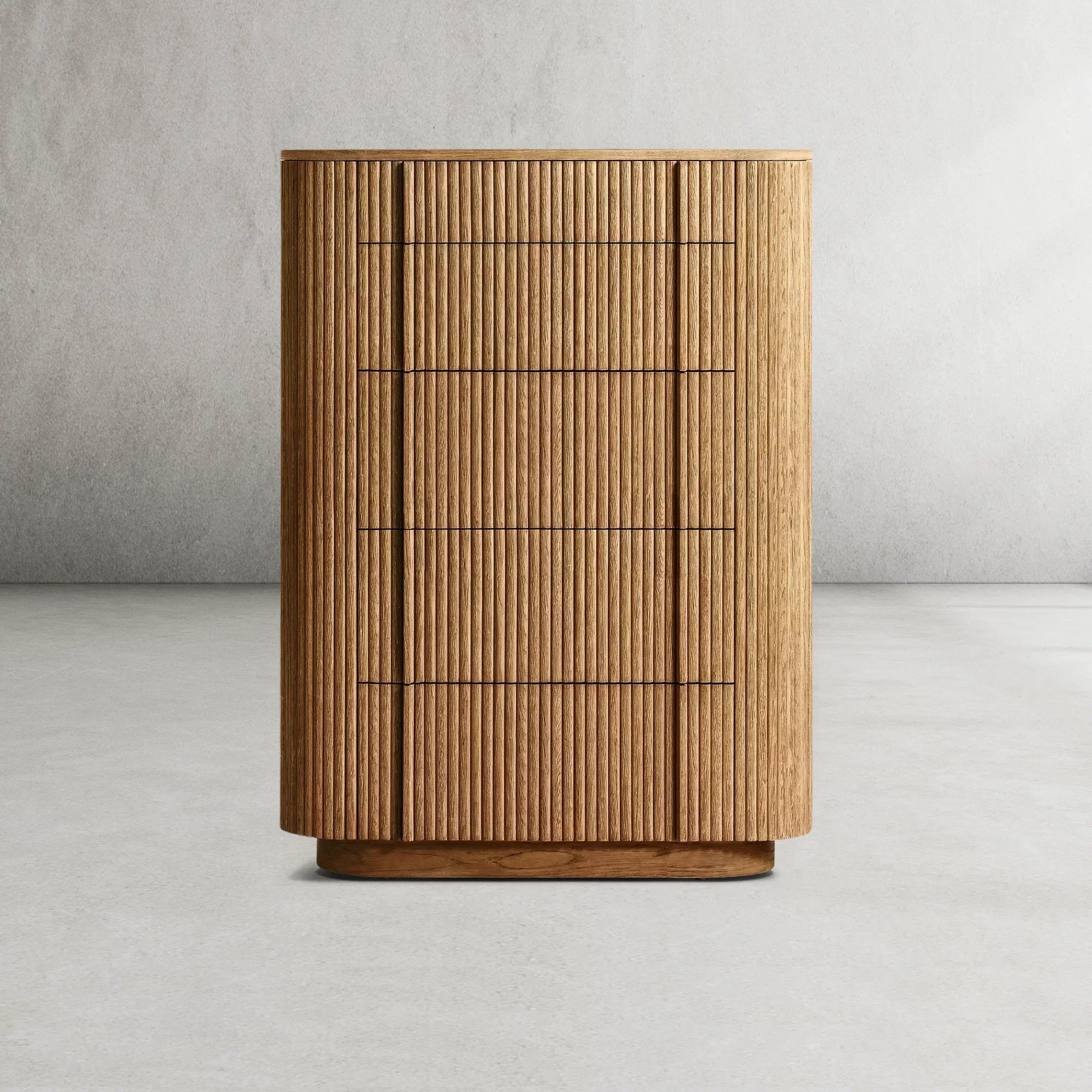 Mulholland Modern 5-Drawer Narrow Dresser - Slim Space-Saving Storage Cabinet for Bedroom, Living Room, or Office Organization
