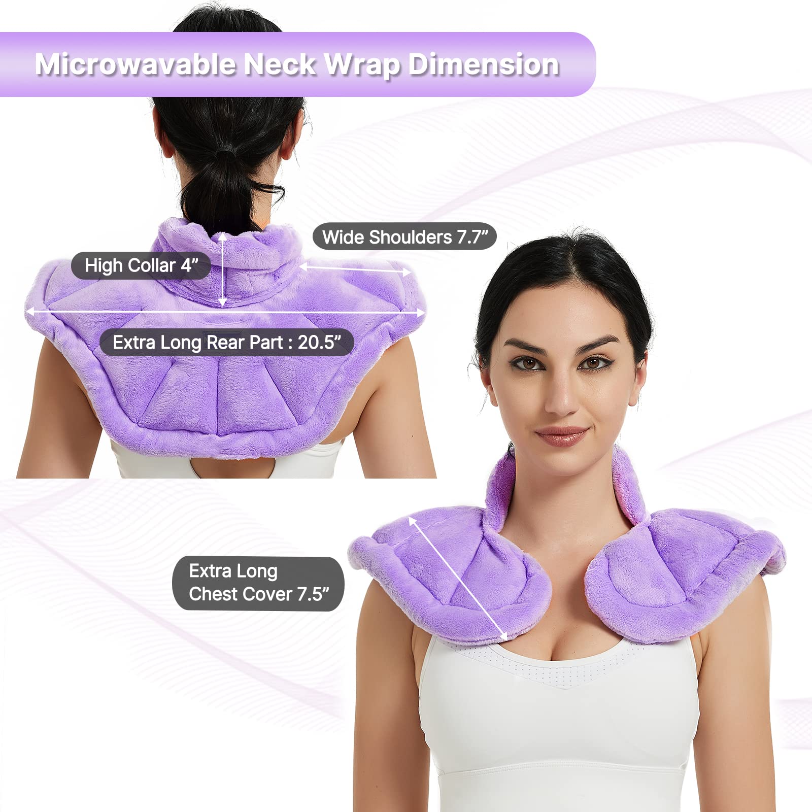 Microwave Neck and Shoulder Heating Pad - Soothing Pain Relief Wrap for Neck, Shoulder & Back Pain - Perfect for Relaxation at Home, Office or Travel