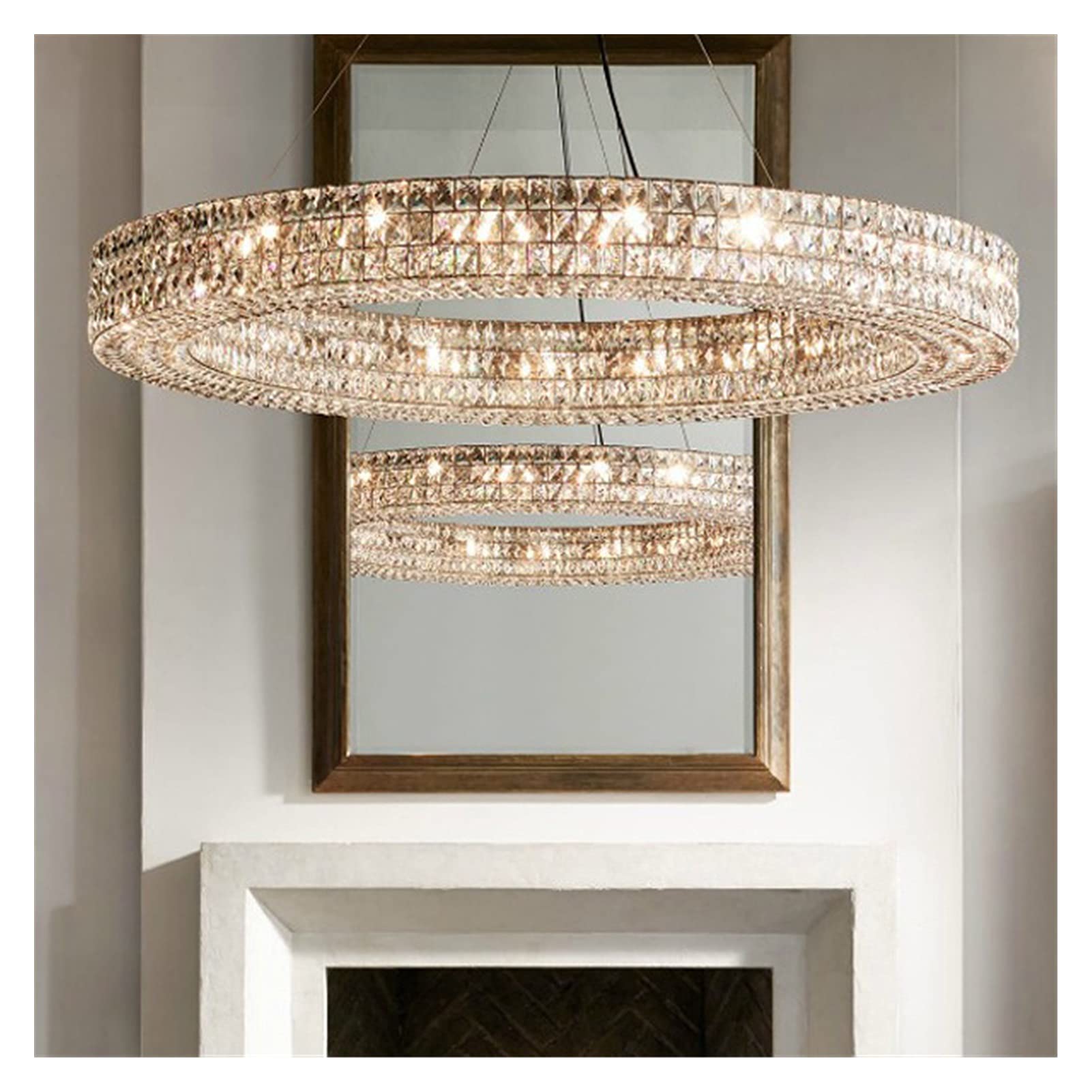 Modern LED Crystal Chandelier - Luxury Pendant Lighting Fixture for Living Room, Kitchen Island & Dining Room | Energy-Efficient Dimmable Hanging Lamp for Home Decor | Perfect for Modern Interiors, Weddings & Luxury Spaces