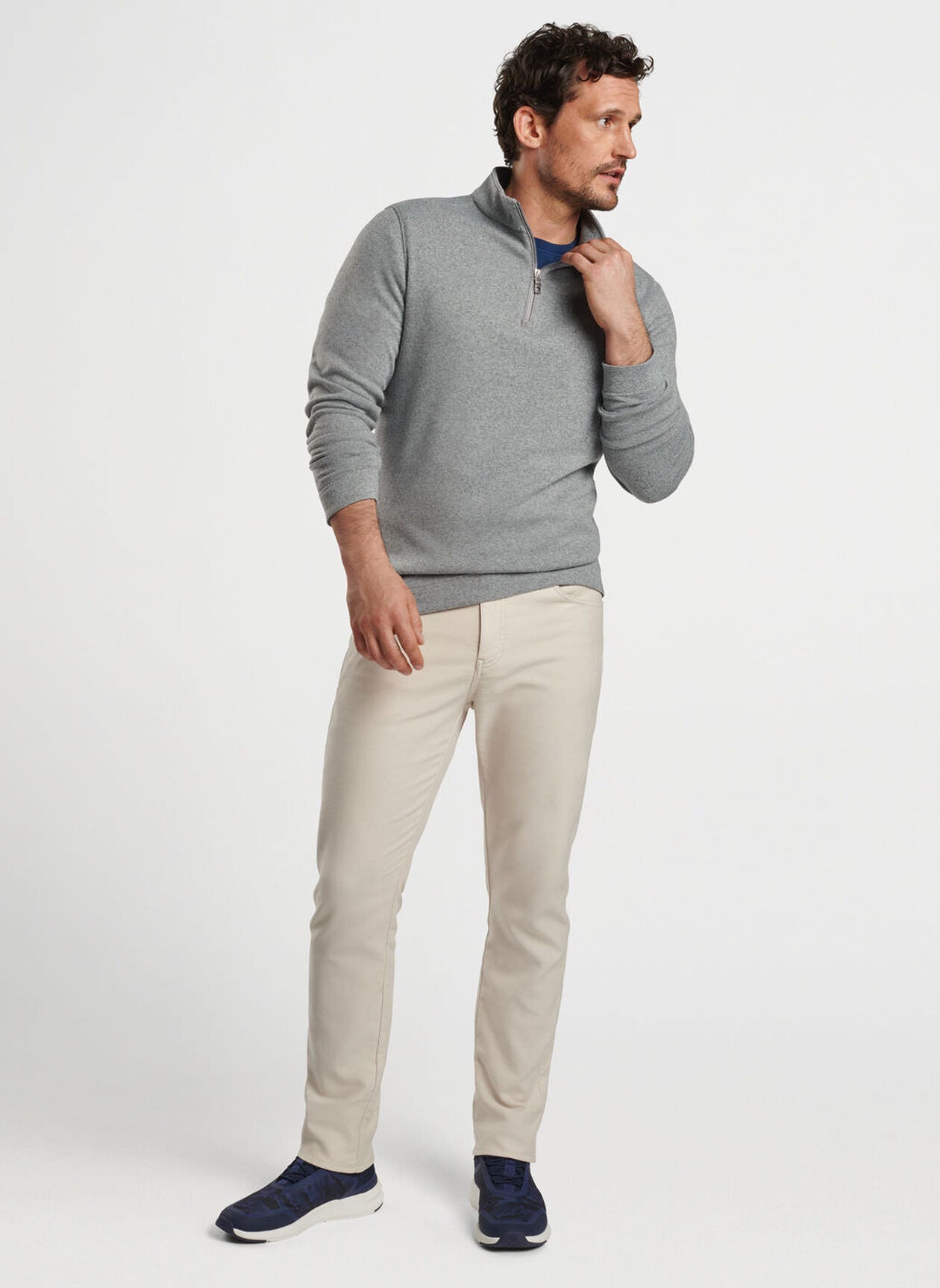 Peter Millar Men's Fleece 1/4 Zip Sweater - Lightweight Thermal Pullover for Outdoor Activities, Golf, Hiking & Casual Wear
