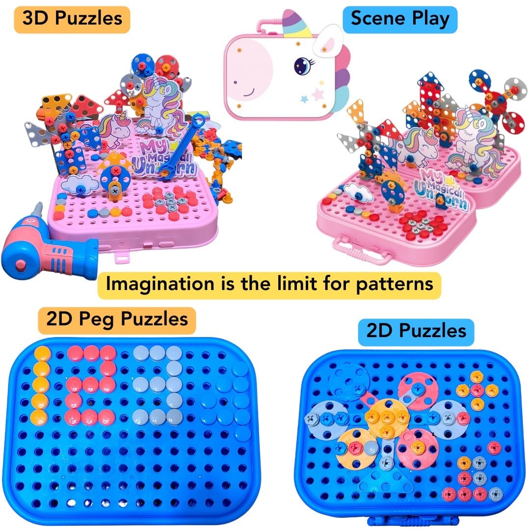 STEM Building Toys for Kids 3-6 with Electric Drill - DIY Learning Gifts for Toddlers & Preschool Play