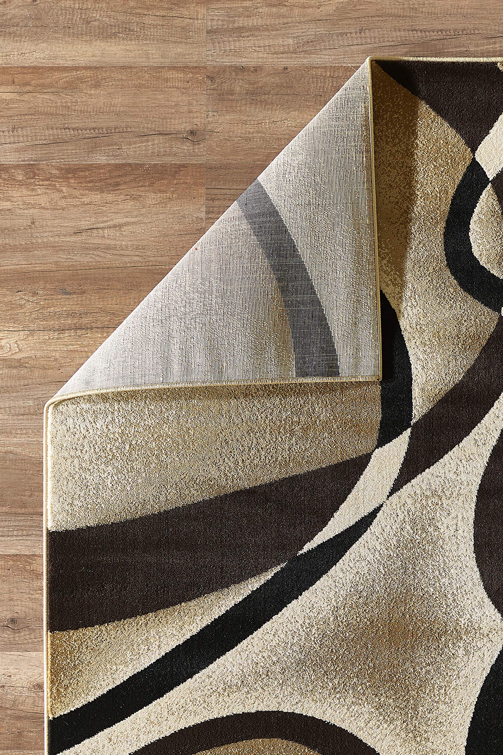 GLORY RUGS Modern 8x10 Brown Swirl Area Rug - Non-Slip Contemporary Carpet for Bedroom, Living Room & Dining Room | Sevilla Collection 4816 | Soft & Durable Floor Covering for Home Decor (8x10 Feet, Brown)