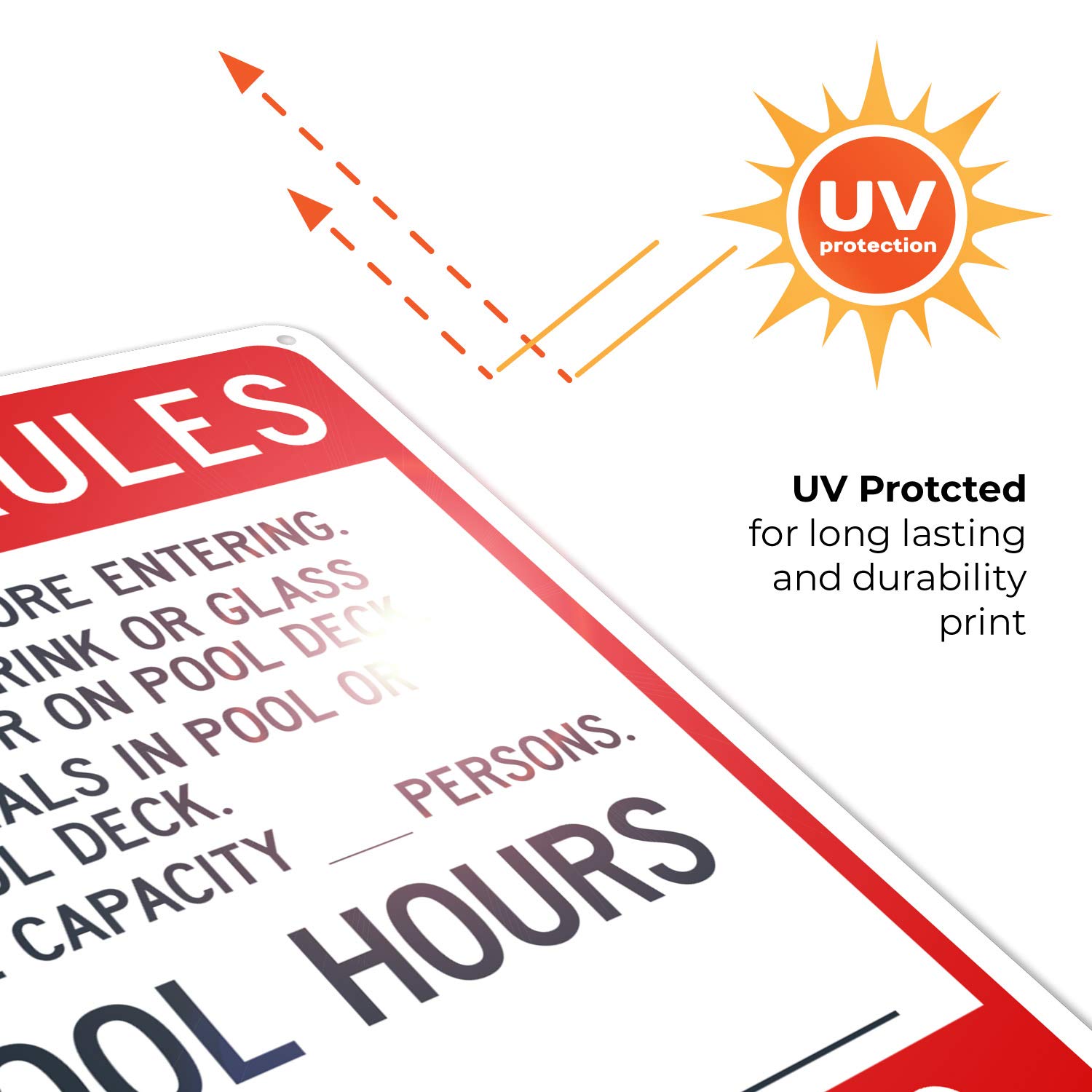 Rust-Free Sigo Signs Pool Rules Sign (SI6789) - .040 Aluminum, Fade Resistant, 10x14 Inches - Perfect for Indoor & Outdoor Pools, Spas, and Community Recreation Areas - Made in USA