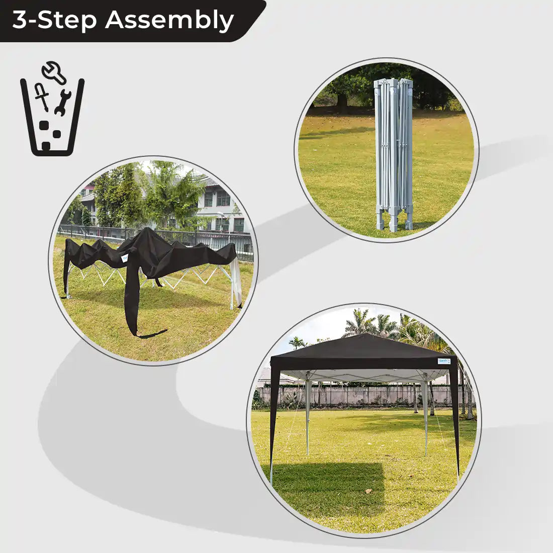 10' x 10' Instant Pop Up Canopy Tent - Easy Setup No-Side Shelter for Outdoor Events, Camping, Beach & Backyard Parties - Perfect for Picnics, Farmers Markets & Tailgating