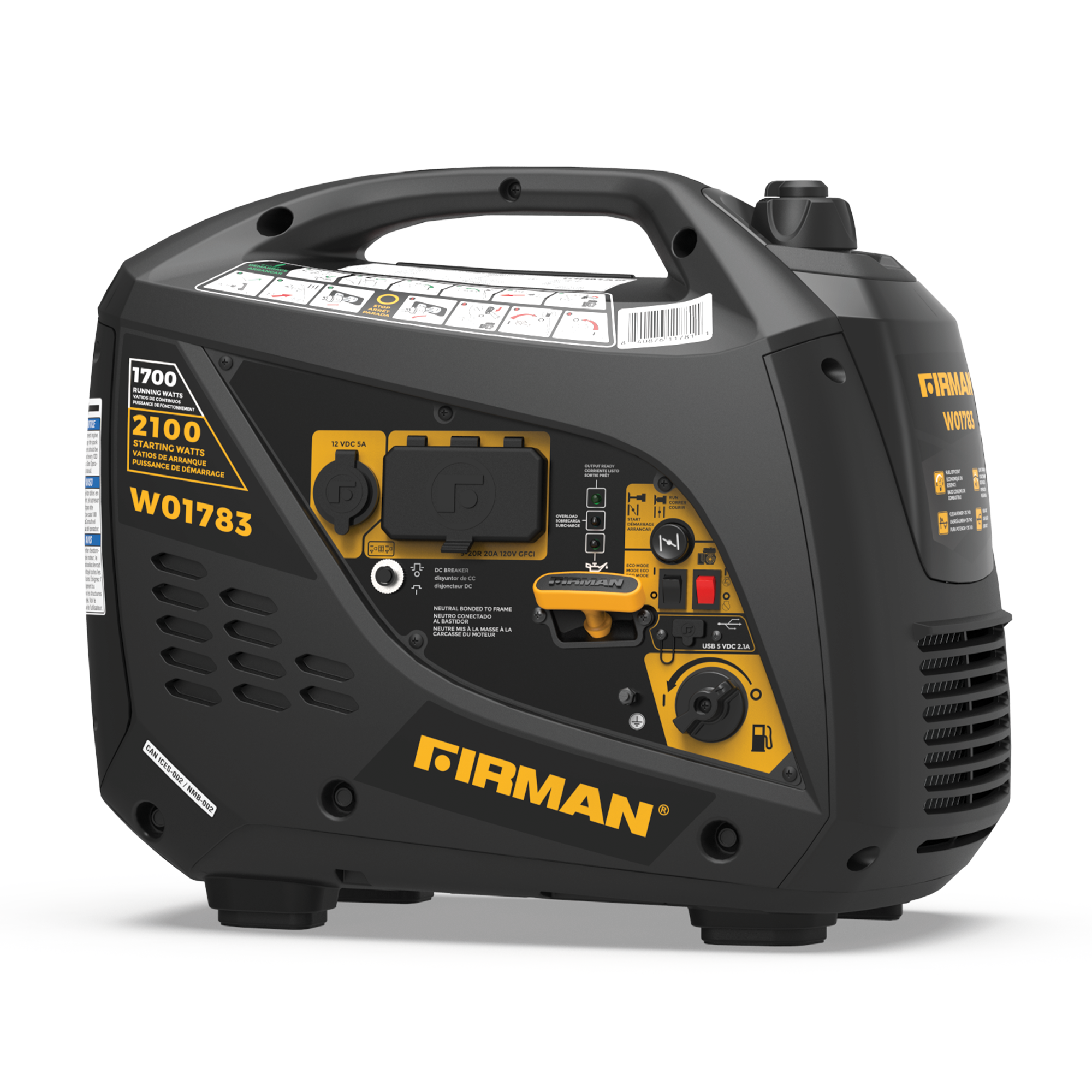 2100W Portable Inverter Generator with Recoil Start - Quiet, Lightweight Power for Camping, RV Trips & Emergency Backup