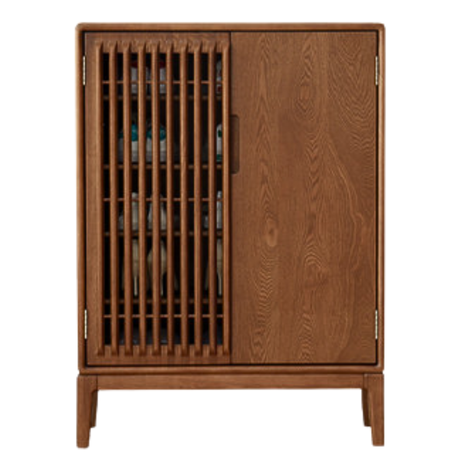 Black Walnut and Ash Wood 2-Door Shoe Cabinet for Entryway - Stylish Shoe Storage Organizer for Hallway, Mudroom, or Apartment Entrance
