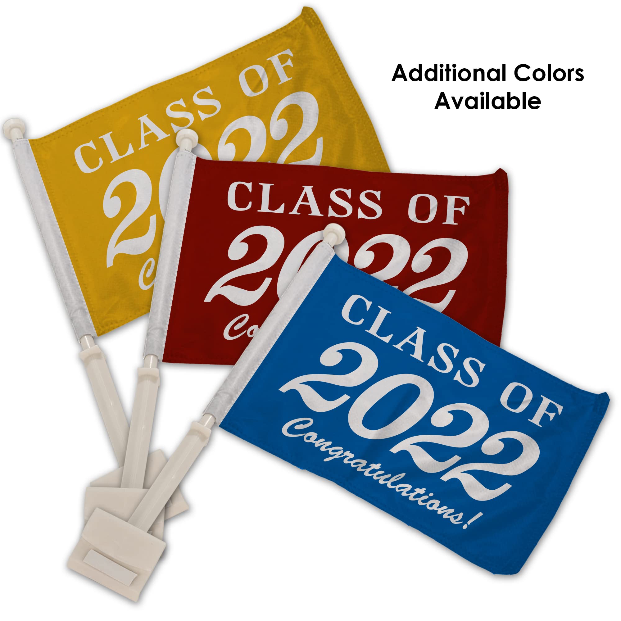 2021 & 2020 Graduation Car Flags - Class of 2021/2020 Car Decorations - Parade Car Flags for Graduation Celebrations - Perfect for Commencement Parades, Graduation Parties & School Spirit Events