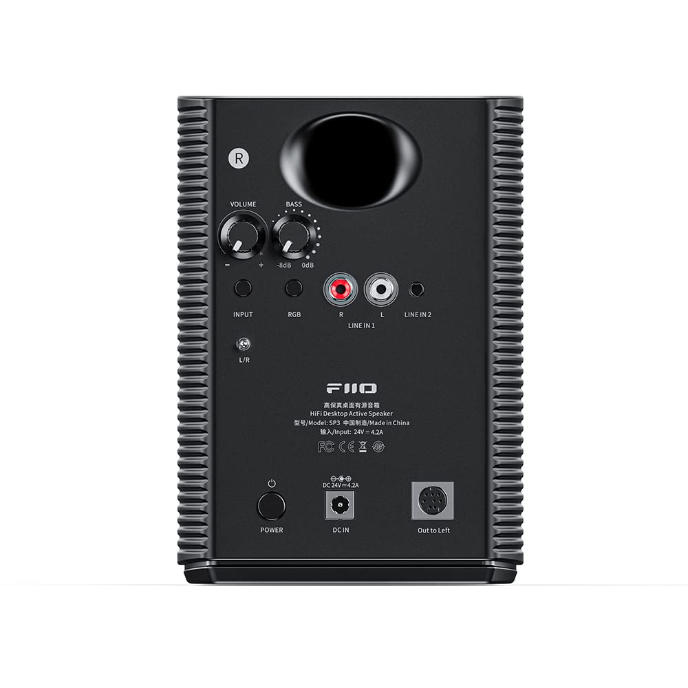 FIIO SP3 High Fidelity Active Desktop Speakers - Premium Stereo Sound for PC, Mac, Gaming & Home Office (Black) | Perfect for Music Production, Streaming & Audiophile Listening