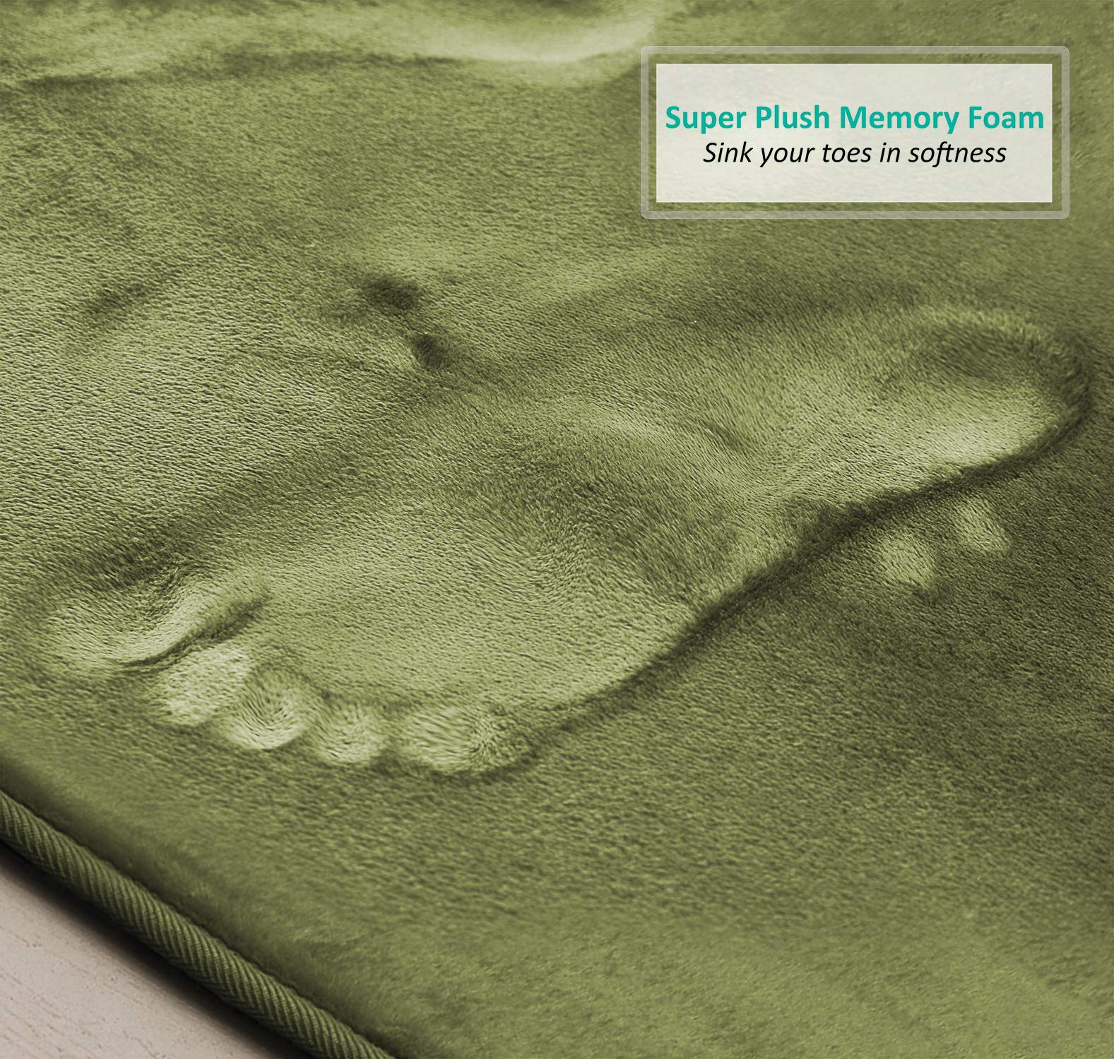 Clara Clark Memory Foam Bath Mat Set of 2 - Ultra Soft Non-Slip Bathroom Rug, Super Absorbent & Fast Drying, Machine Washable (20